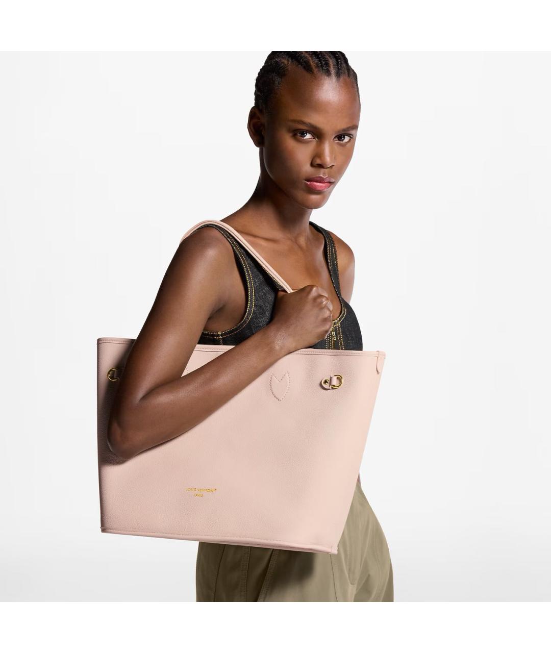 LOUIS VUITTON Розовая кожаная сумка тоут, фото 5
