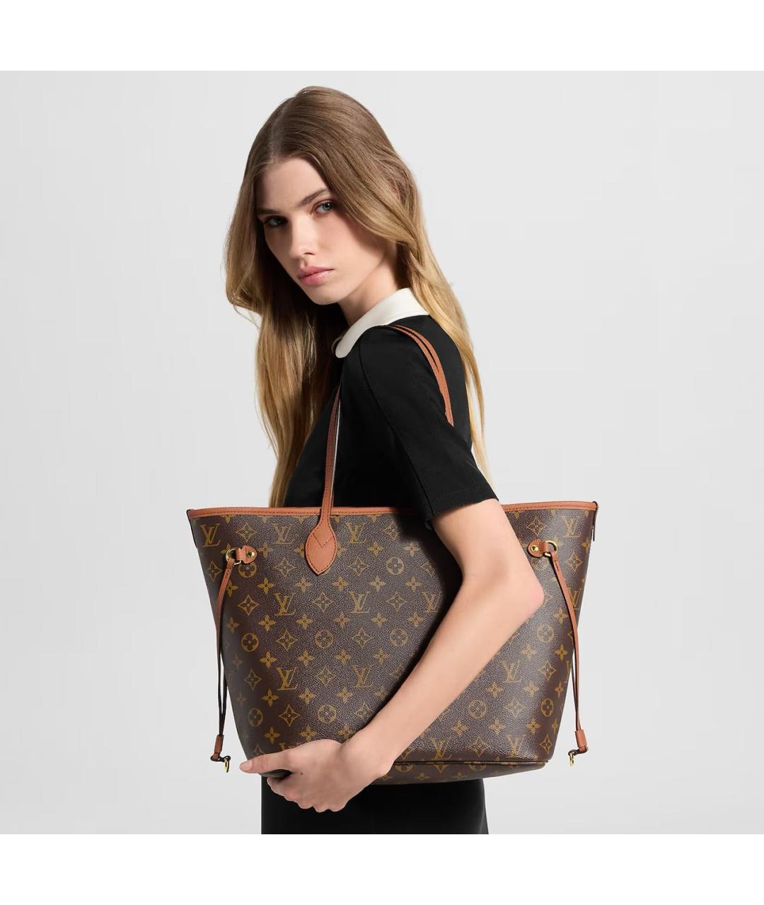 LOUIS VUITTON Коричневая сумка тоут из канвы, фото 6