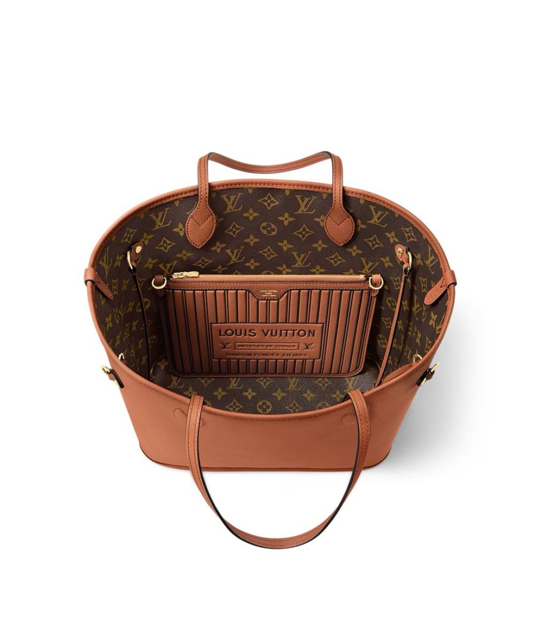 LOUIS VUITTON Коричневая сумка тоут из канвы, фото 3