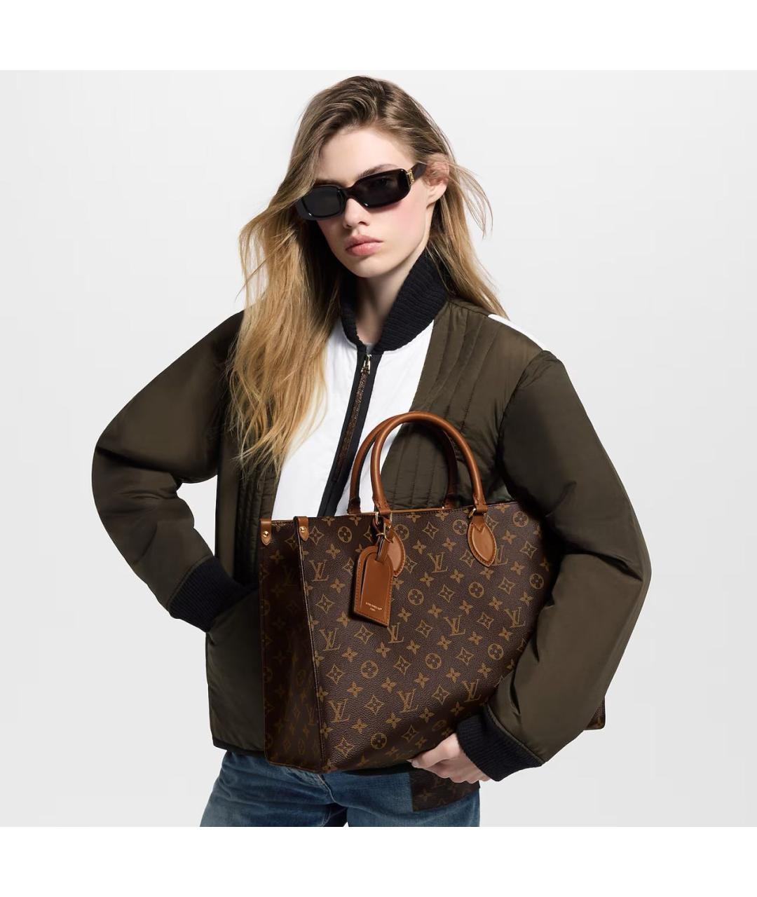 LOUIS VUITTON Коричневая сумка тоут из канвы, фото 4