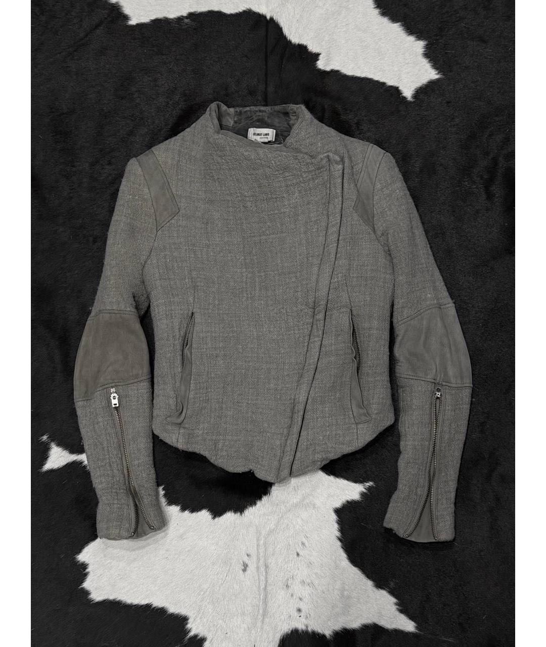 HELMUT LANG Серая шерстяная куртка, фото 7