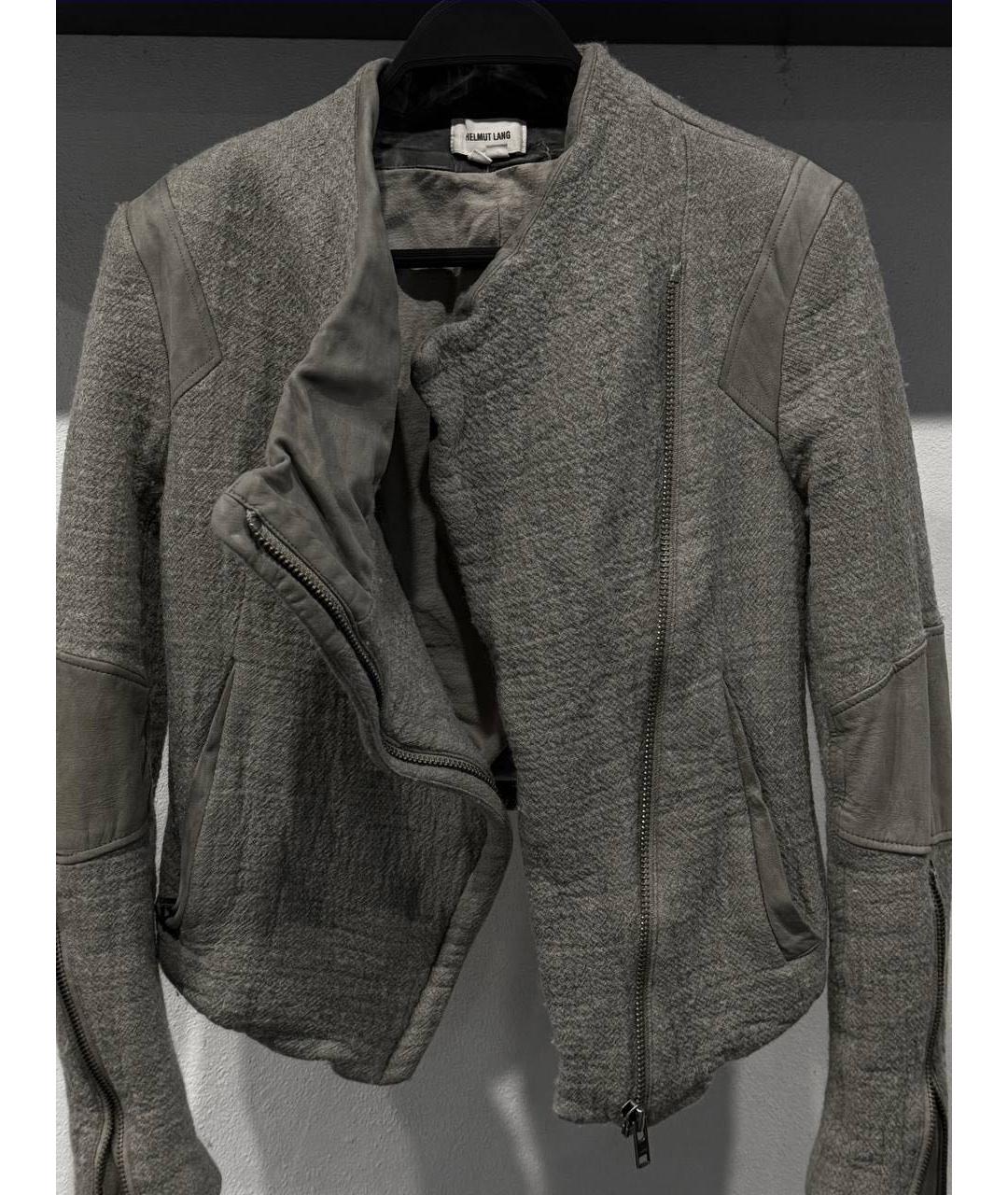 HELMUT LANG Серая шерстяная куртка, фото 3