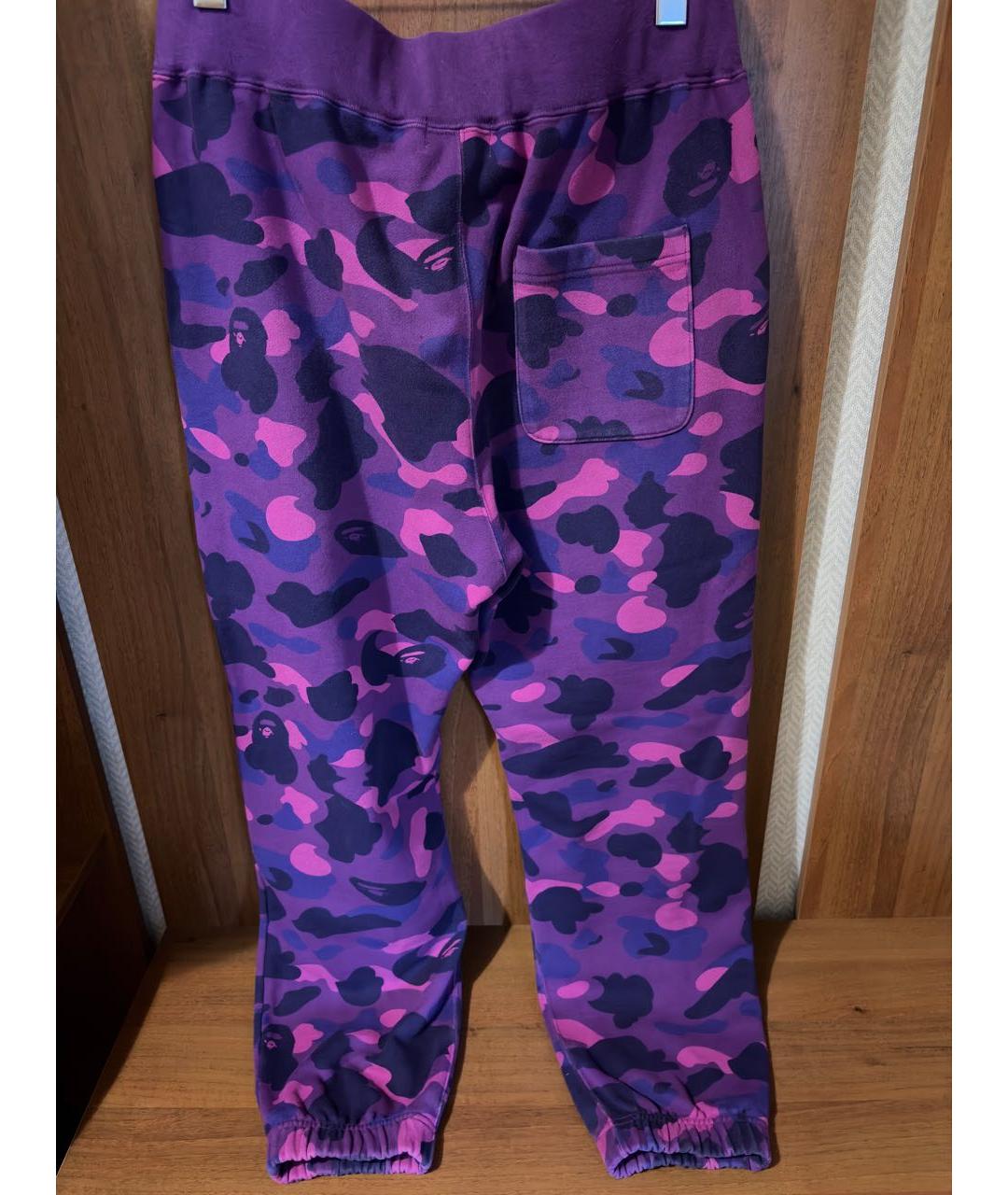 BAPE Фиолетовые хлопковые повседневные брюки, фото 2