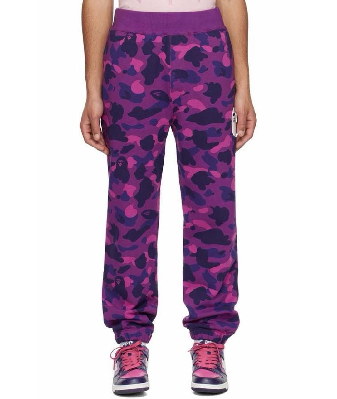 BAPE Фиолетовые хлопковые повседневные брюки, фото 8