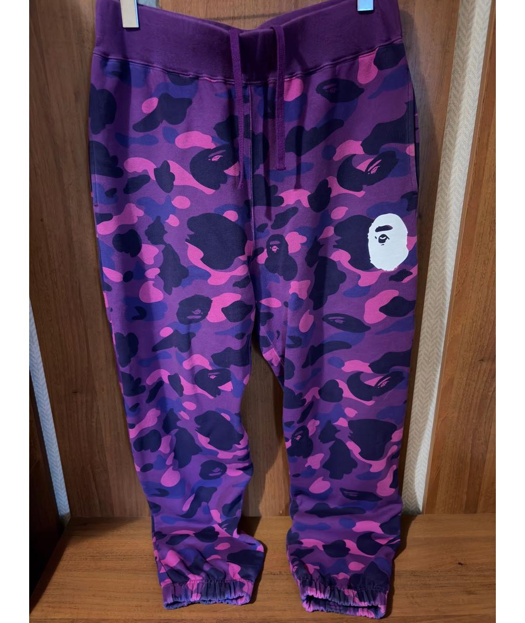 BAPE Фиолетовые хлопковые повседневные брюки, фото 9