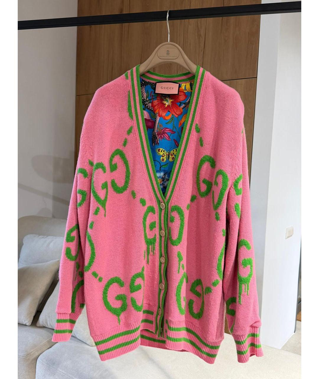 GUCCI Розовый кардиган, фото 3
