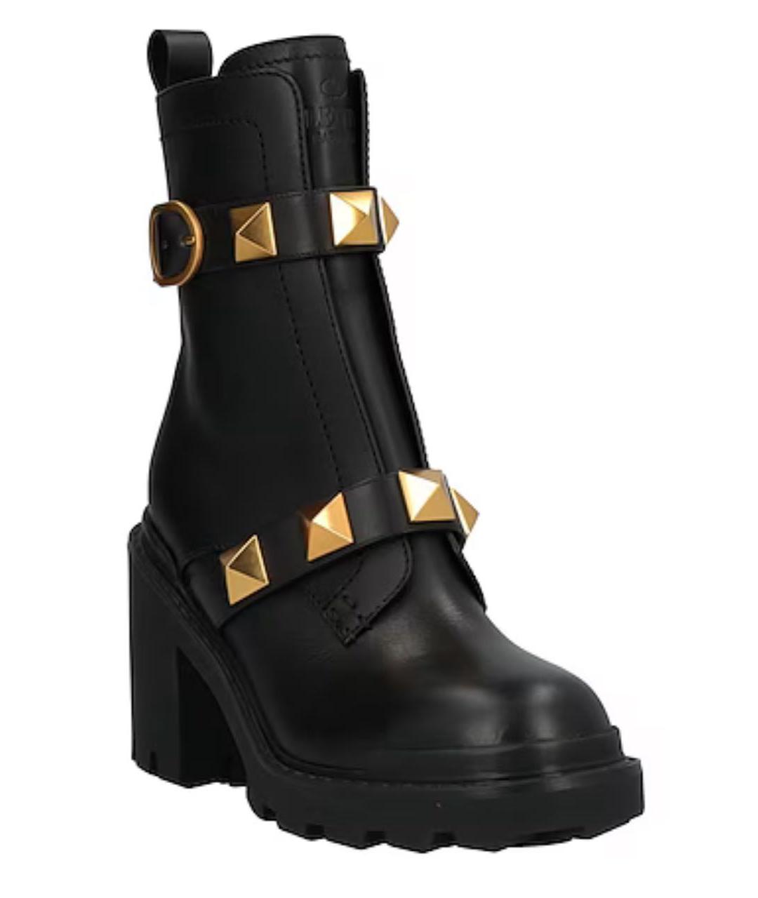 VALENTINO Черные кожаные ботильоны, фото 5