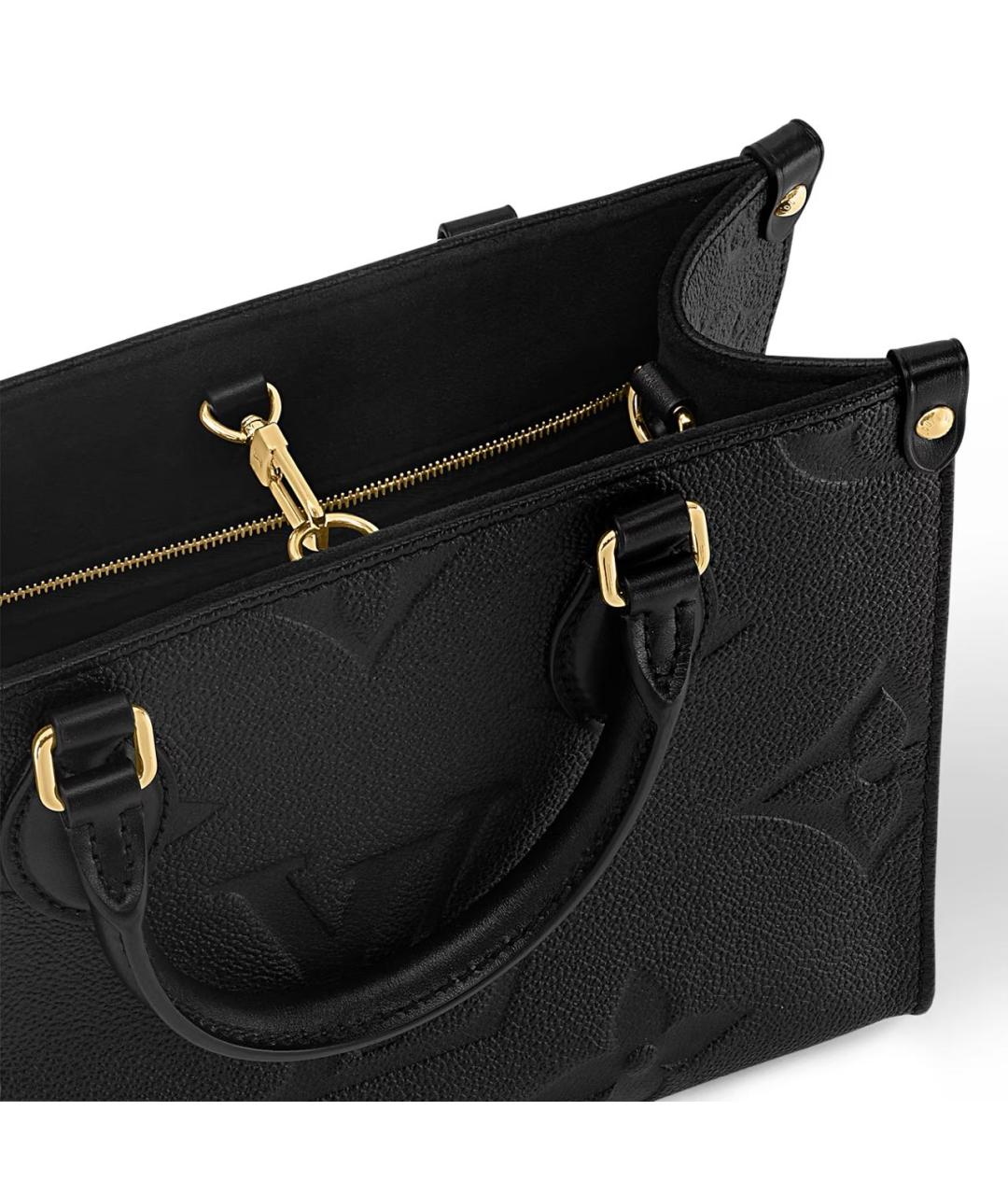LOUIS VUITTON Черная кожаная сумка с короткими ручками, фото 4