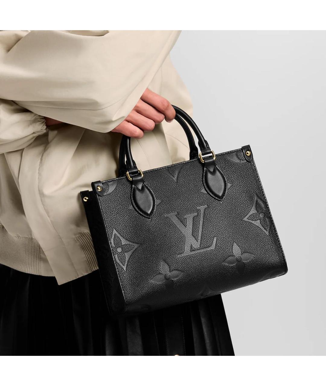 LOUIS VUITTON Черная кожаная сумка с короткими ручками, фото 5