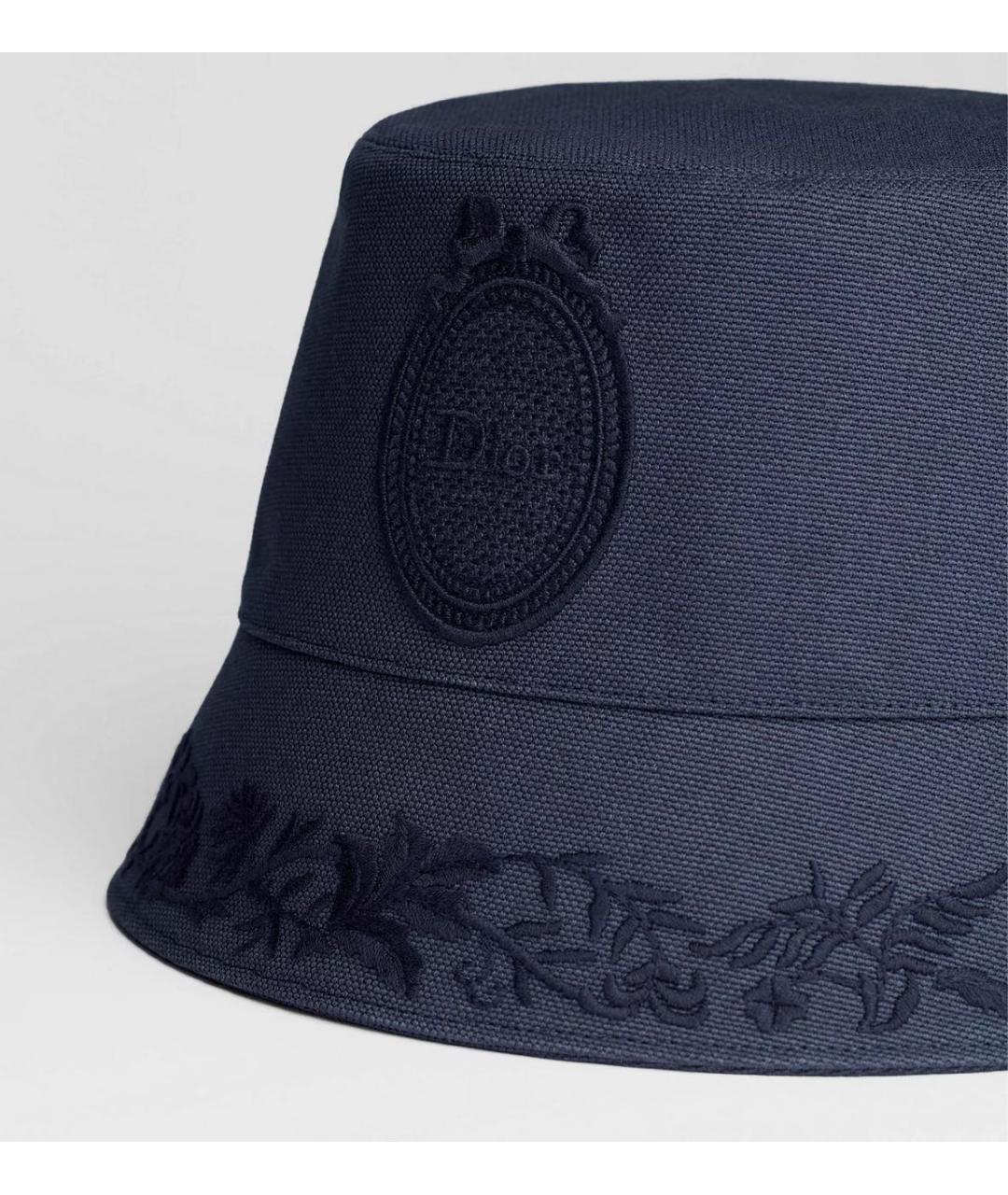 CHRISTIAN DIOR Темно-синяя хлопковая панама, фото 4
