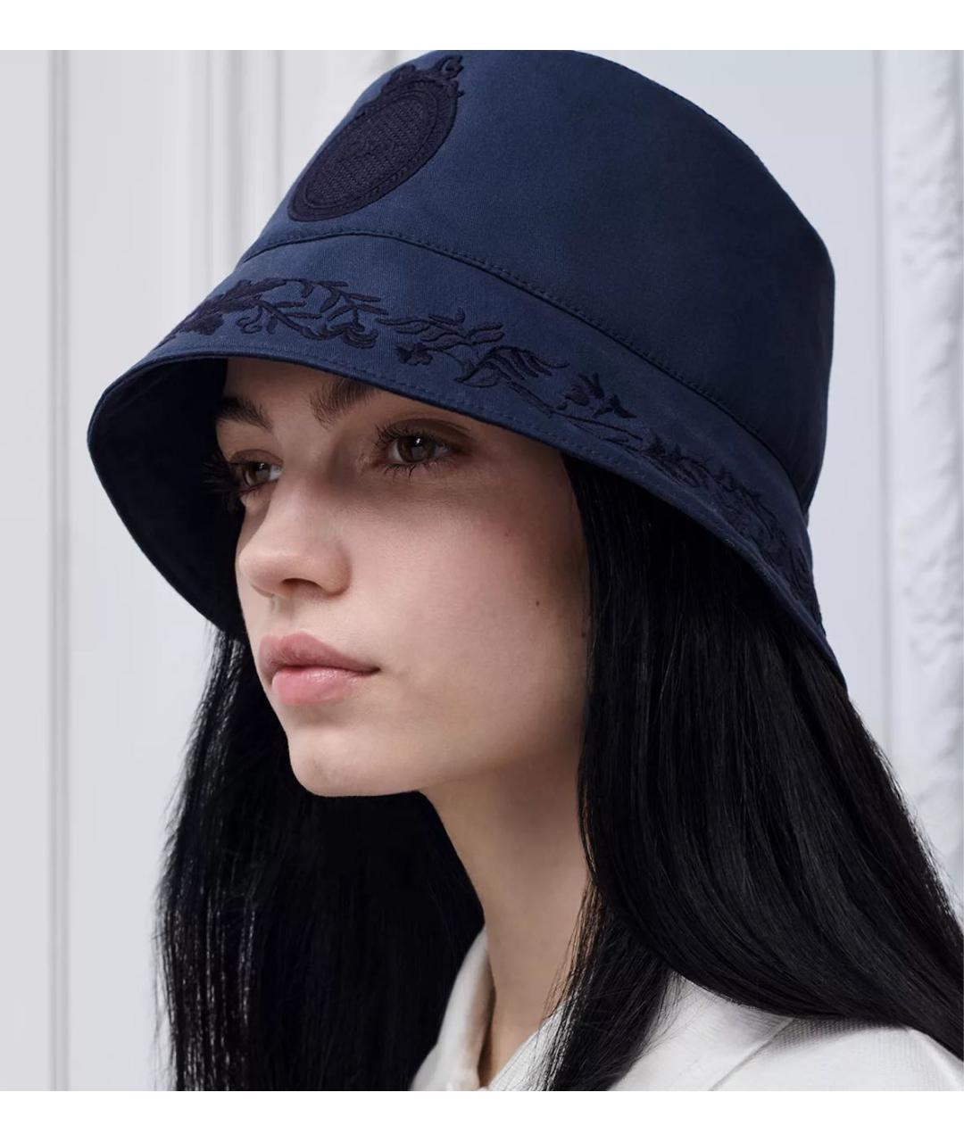 CHRISTIAN DIOR Темно-синяя хлопковая панама, фото 2