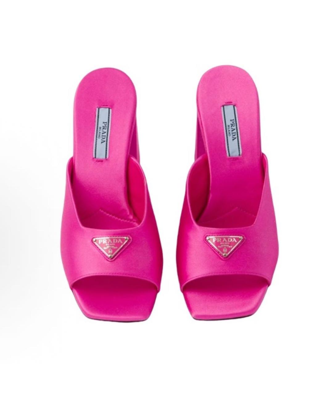 PRADA Фуксия текстильные мюли, фото 3