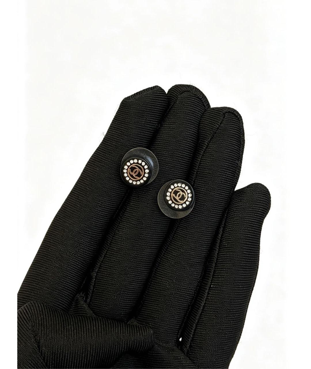 CHANEL Черные серьги, фото 2