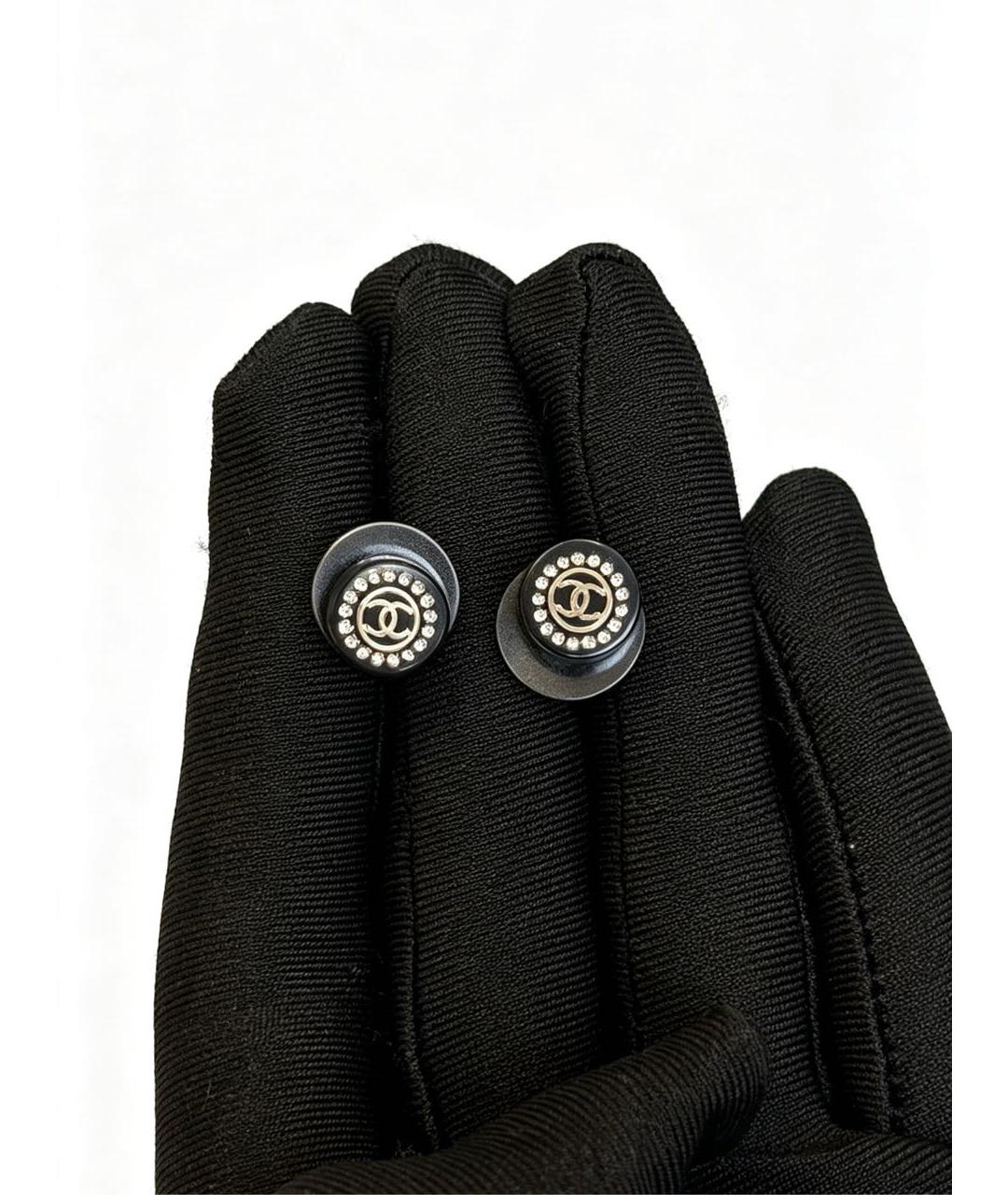 CHANEL Черные серьги, фото 5