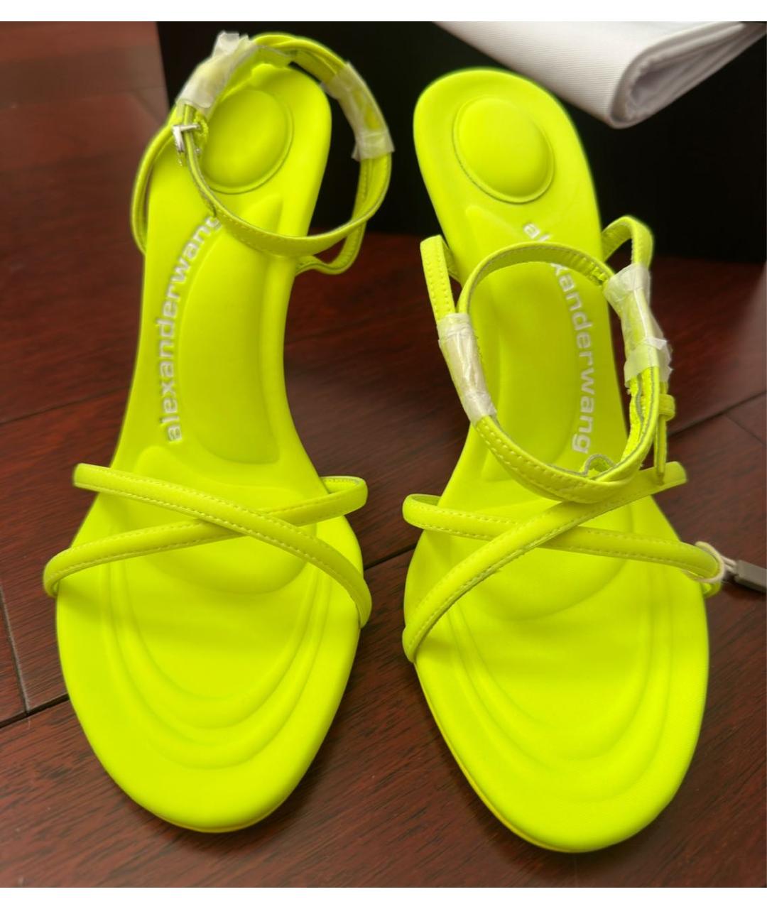 ALEXANDER WANG Салатовые текстильные босоножки, фото 2