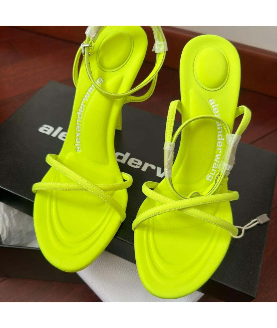 ALEXANDER WANG Салатовые текстильные босоножки, фото 4