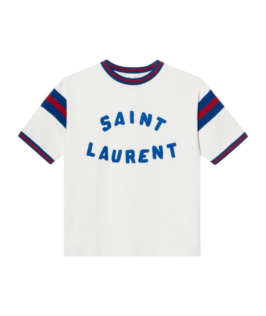 SAINT LAURENT Белая вискозная футболка, фото 1