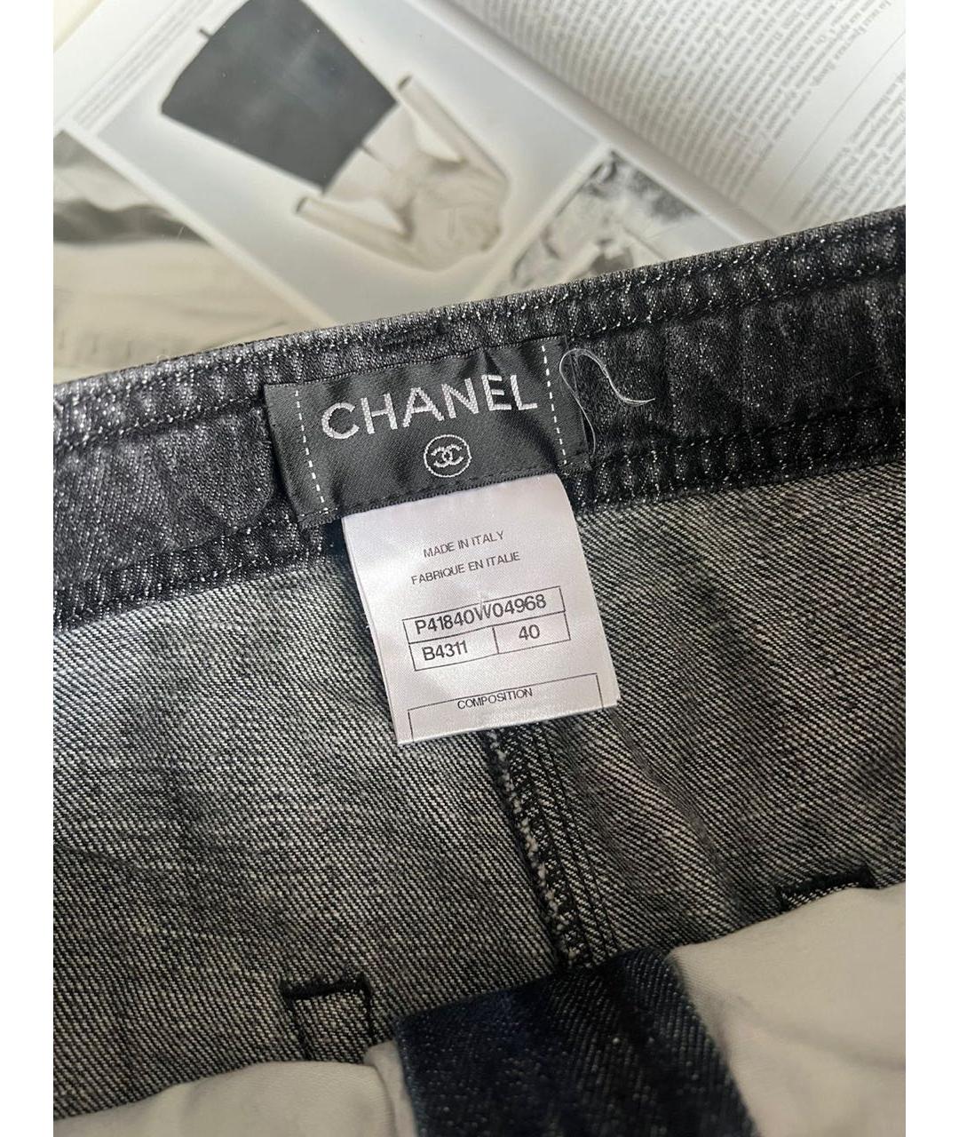 CHANEL Синие хлопковые прямые джинсы, фото 6