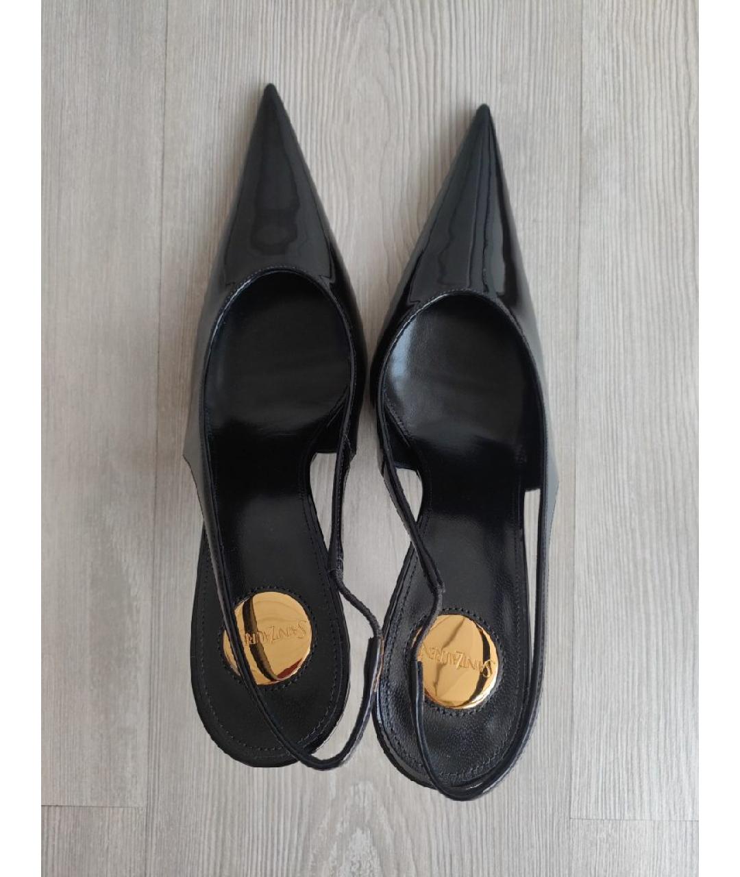 SAINT LAURENT Черные туфли из лакированной кожи, фото 3