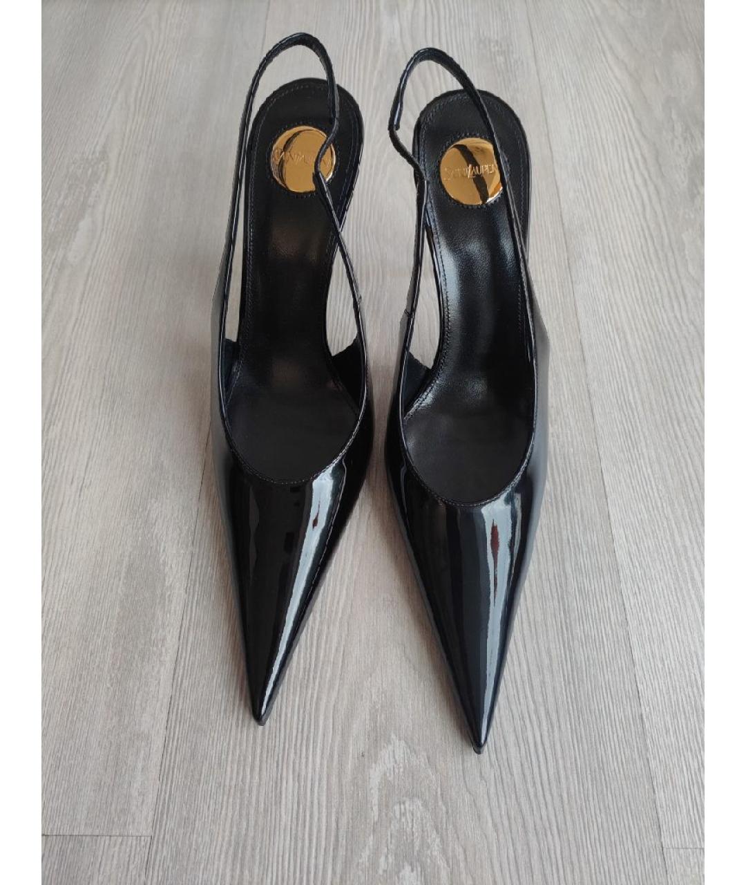 SAINT LAURENT Черные туфли из лакированной кожи, фото 2