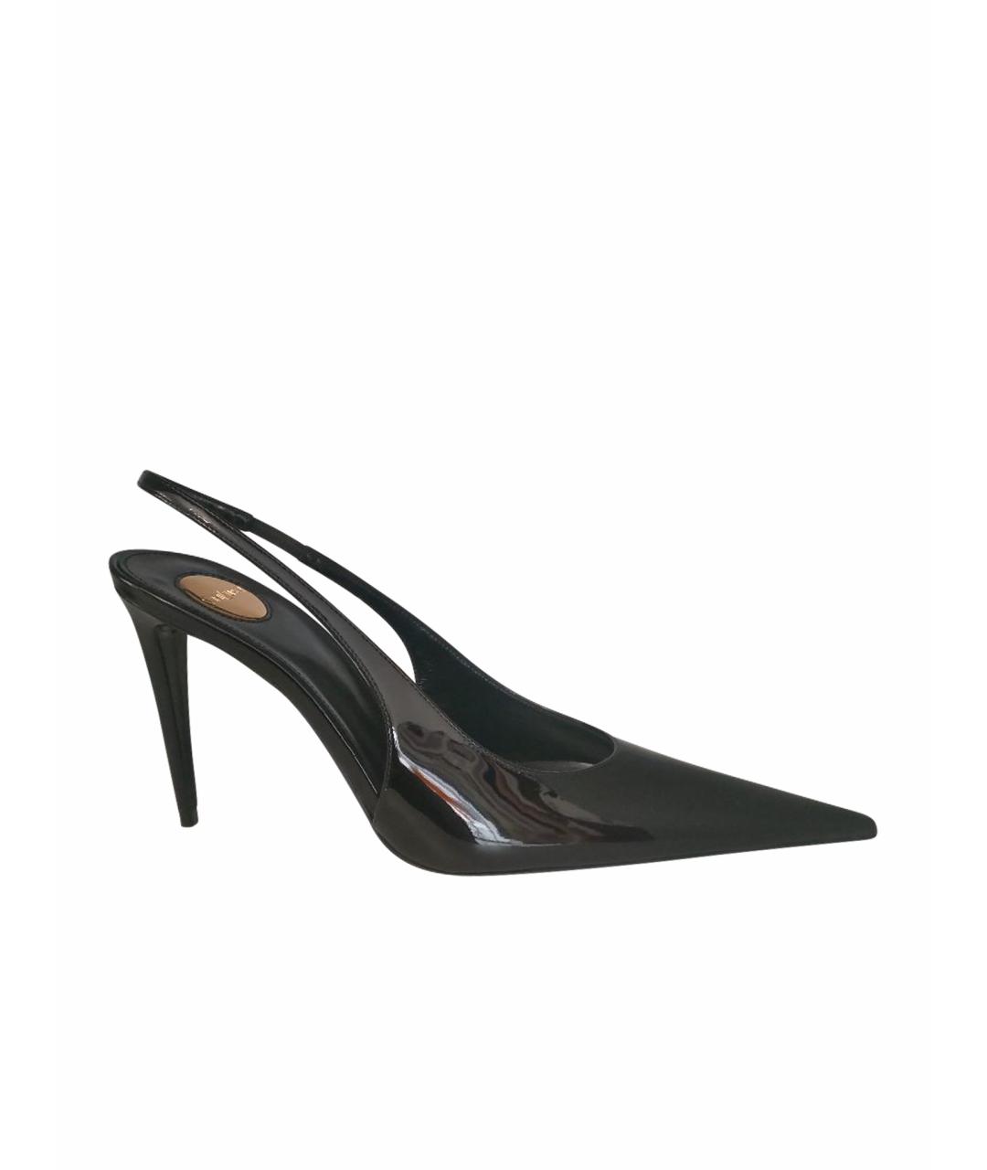 SAINT LAURENT Черные туфли из лакированной кожи, фото 1