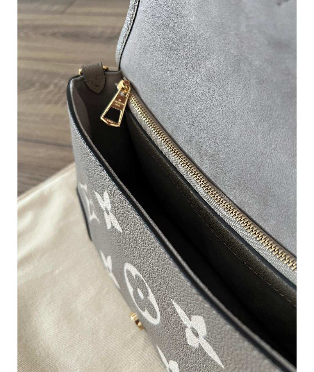 LOUIS VUITTON Бежевая кожаная сумка через плечо, фото 4