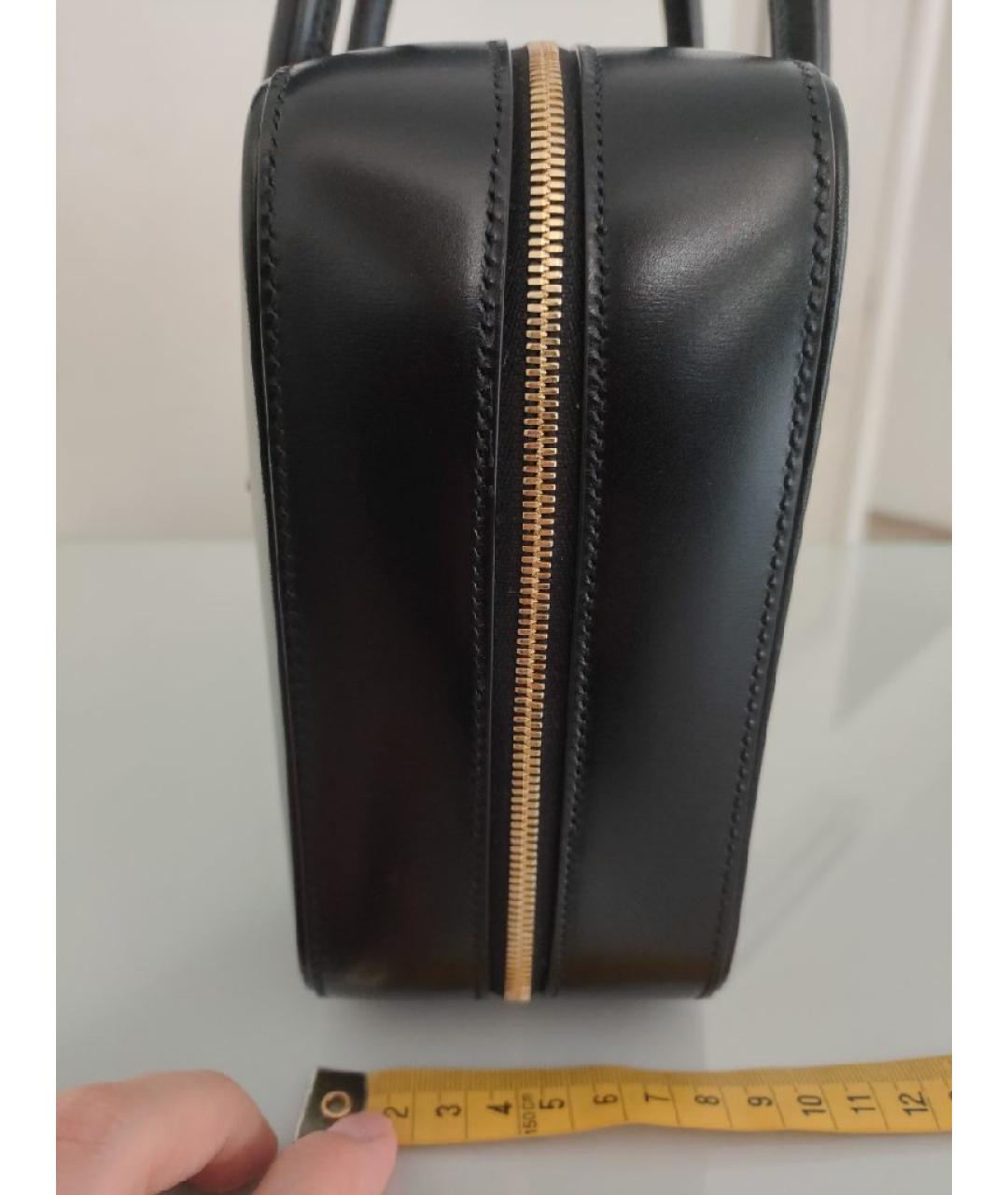 SAINT LAURENT Черная кожаная сумка с короткими ручками, фото 7