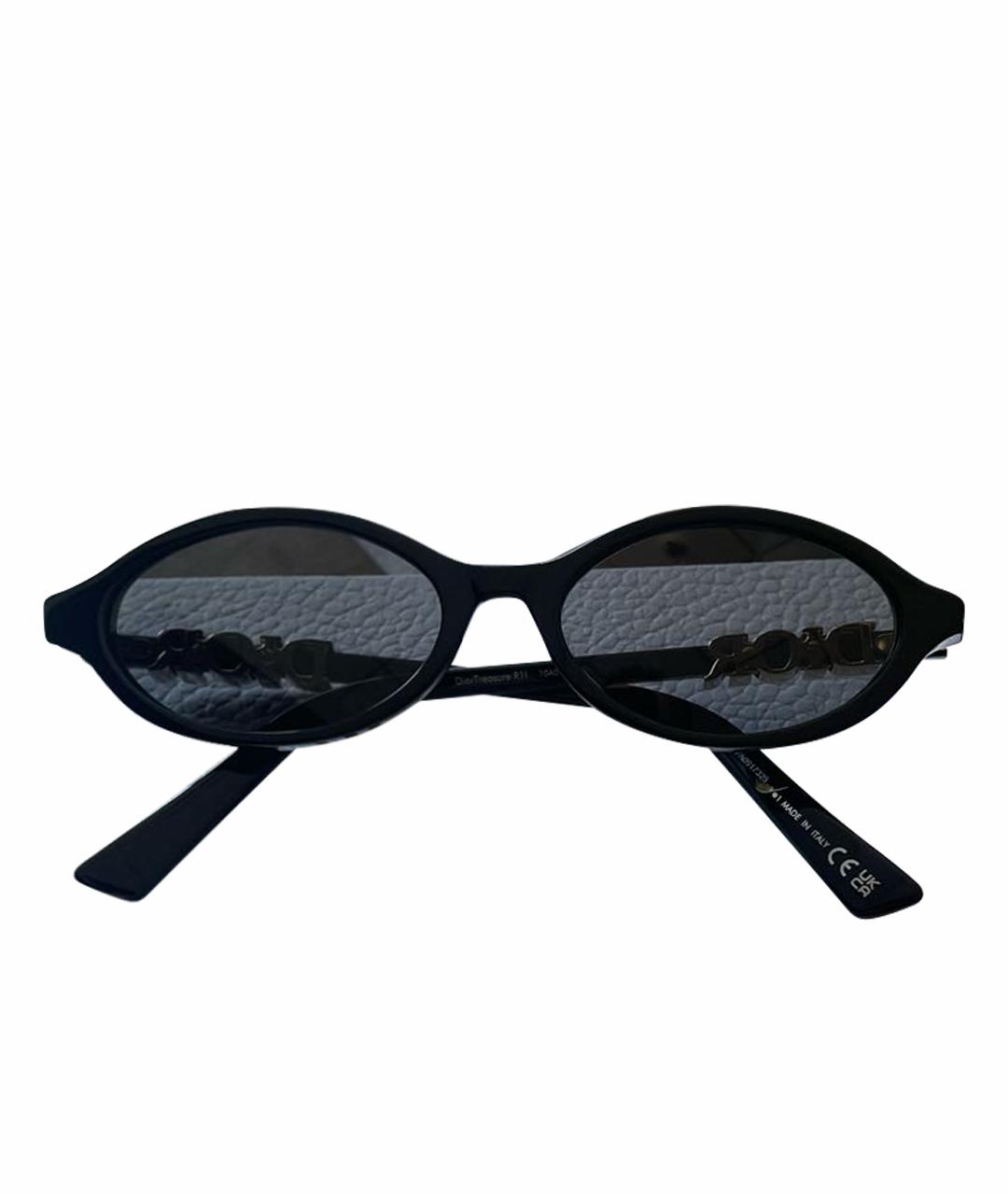 CHRISTIAN DIOR Черные пластиковые солнцезащитные очки, фото 1