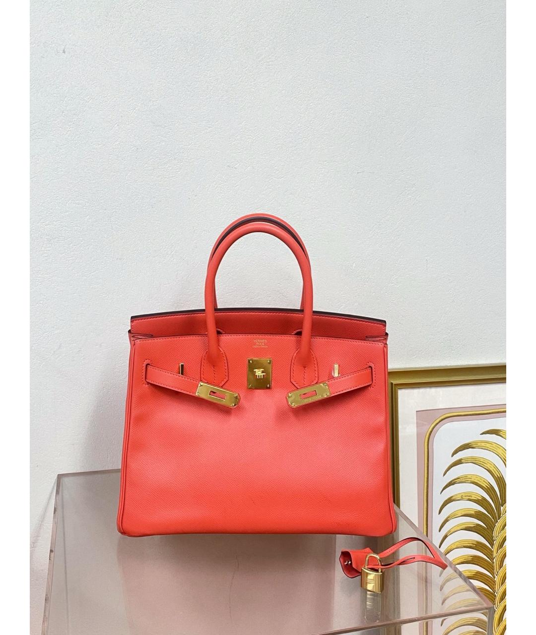 HERMES Розовая кожаная сумка тоут, фото 3