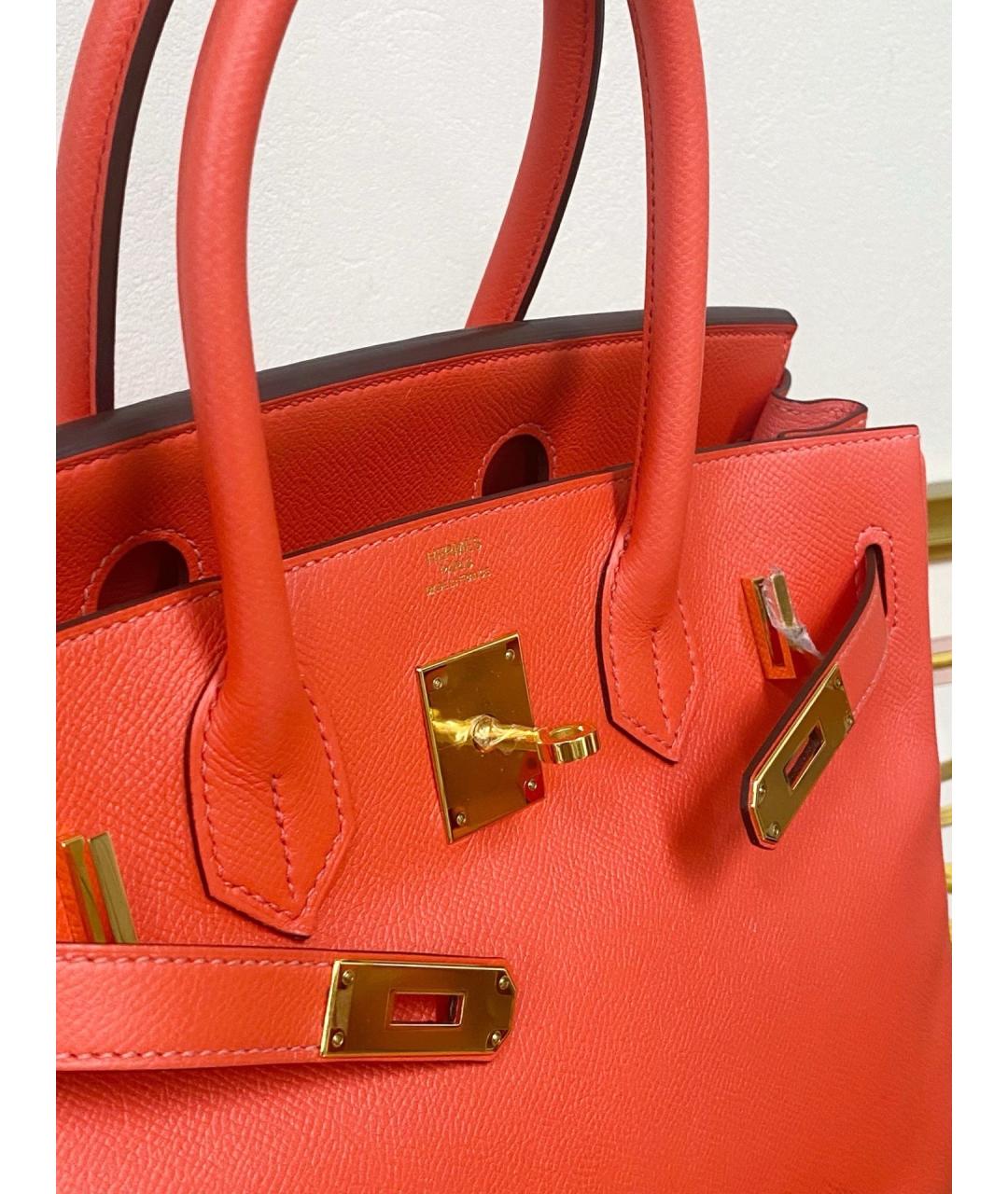 HERMES Розовая кожаная сумка тоут, фото 5