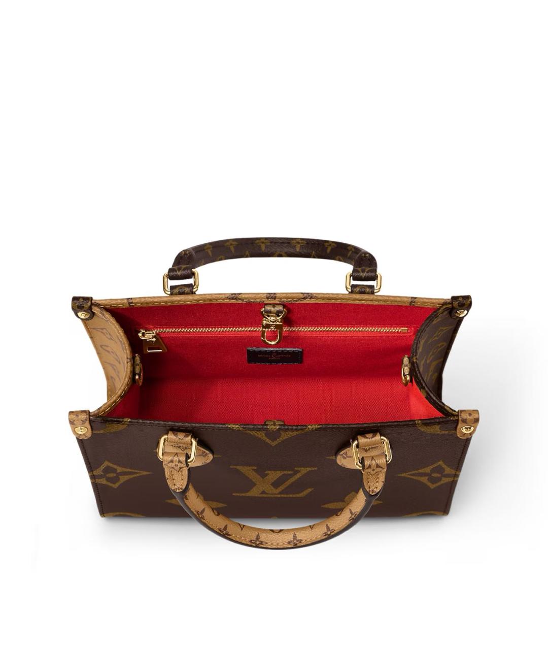 LOUIS VUITTON Коричневая сумка с короткими ручками из канвы, фото 3