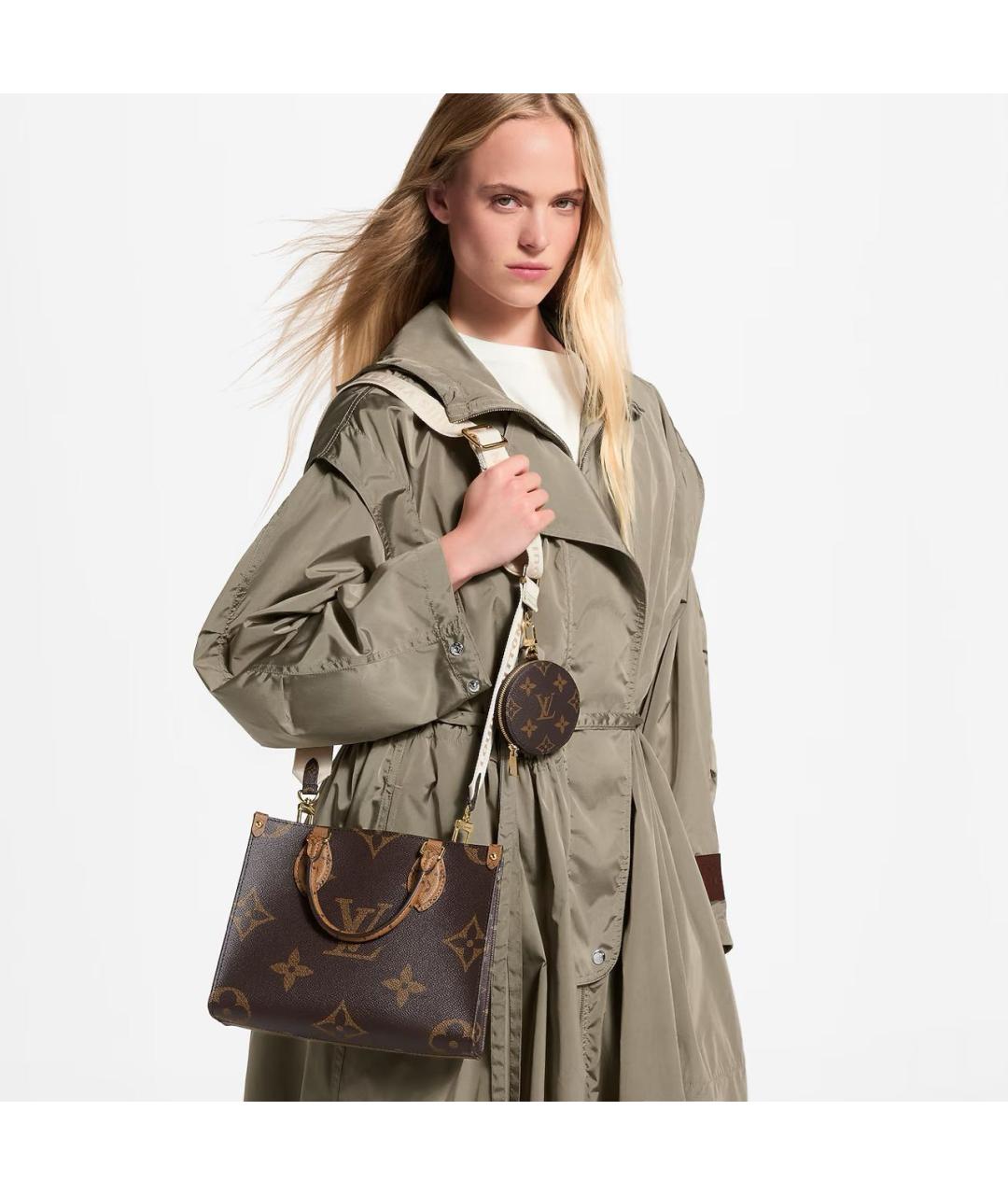 LOUIS VUITTON Коричневая сумка с короткими ручками из канвы, фото 6