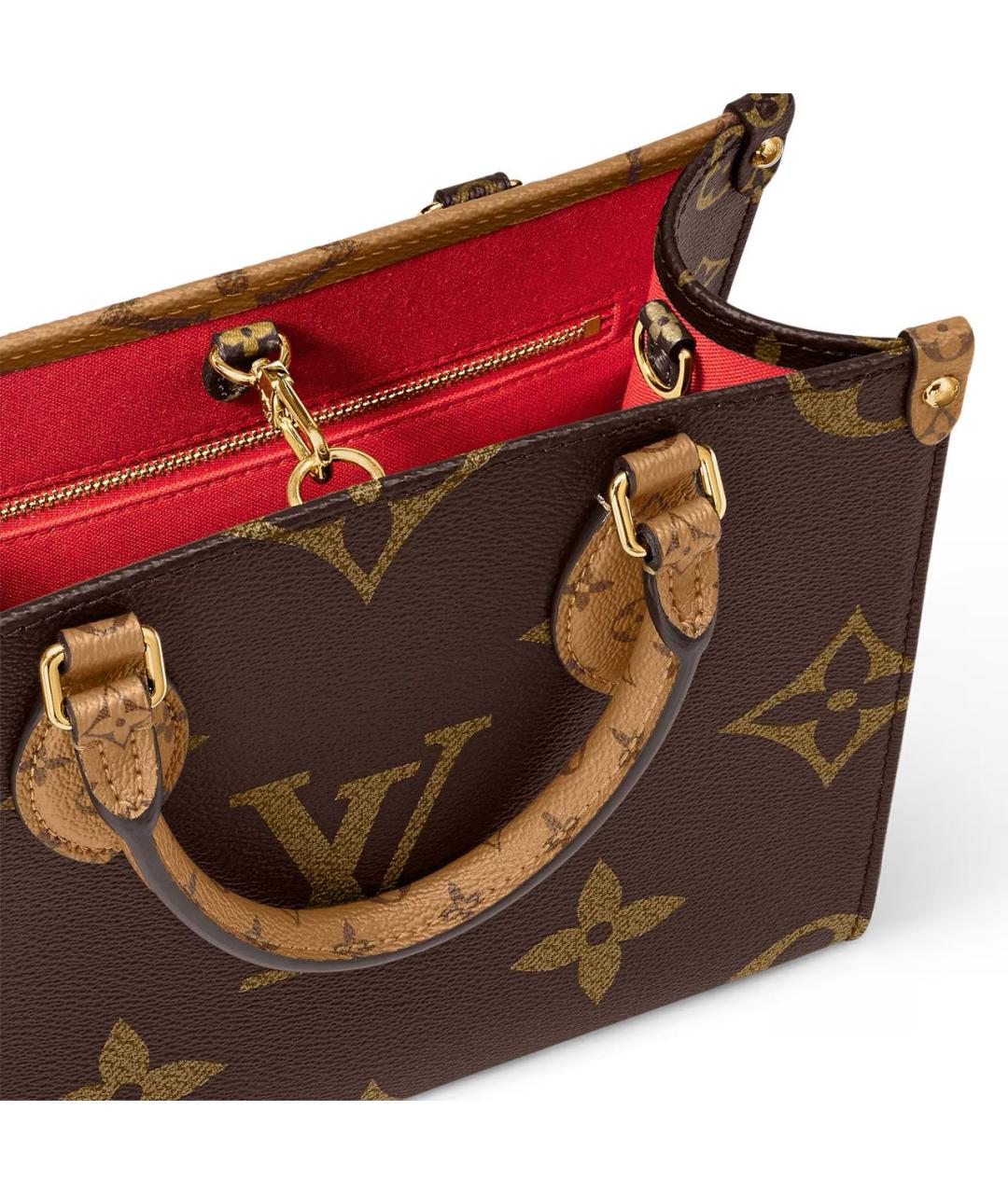 LOUIS VUITTON Коричневая сумка с короткими ручками из канвы, фото 4