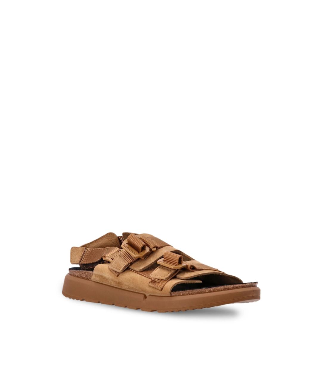 BIRKENSTOCK Коричневые кожаные шлепанцы, фото 3