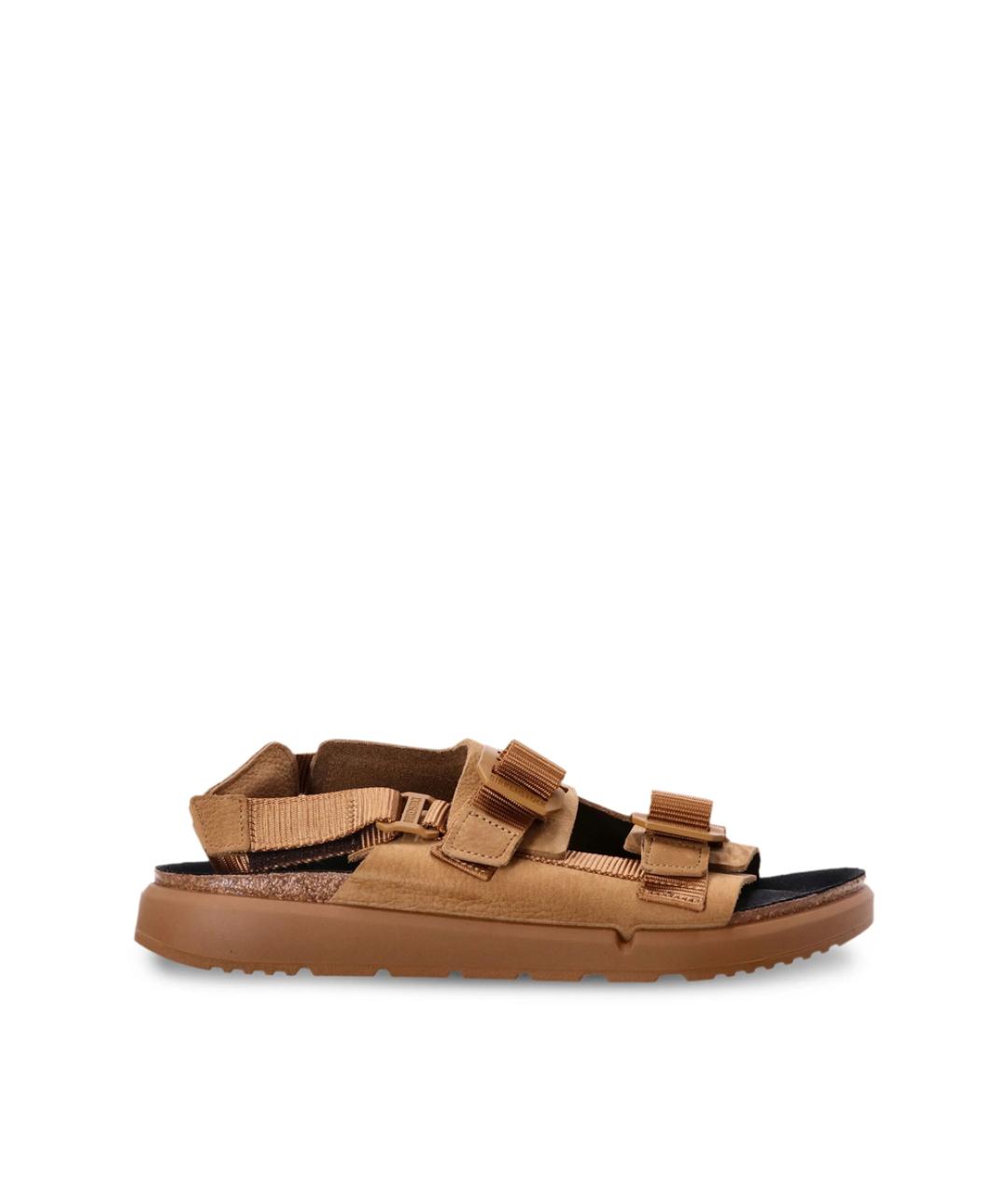 BIRKENSTOCK Коричневые кожаные шлепанцы, фото 1