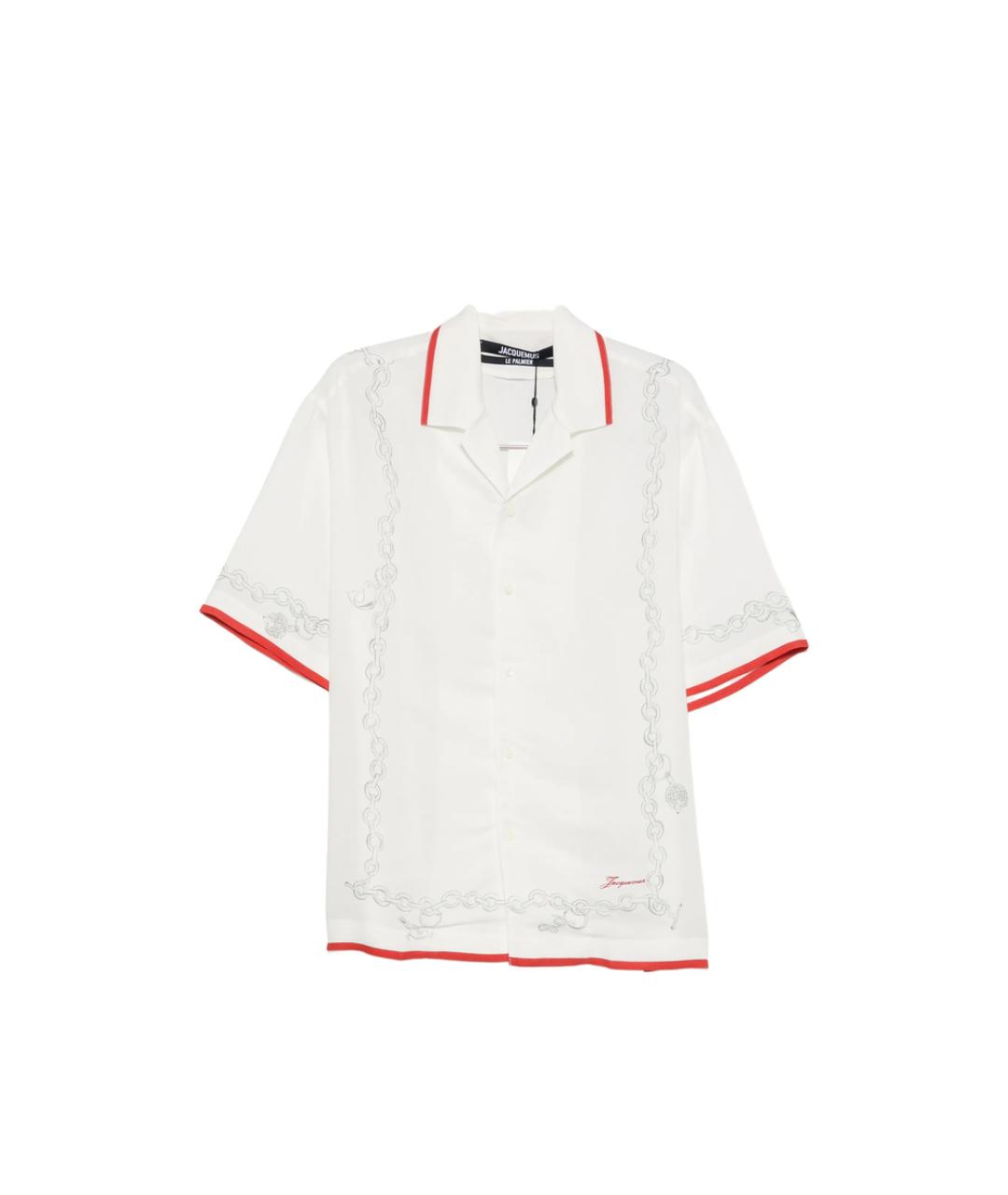JACQUEMUS Белая льняная классическая рубашка, фото 1