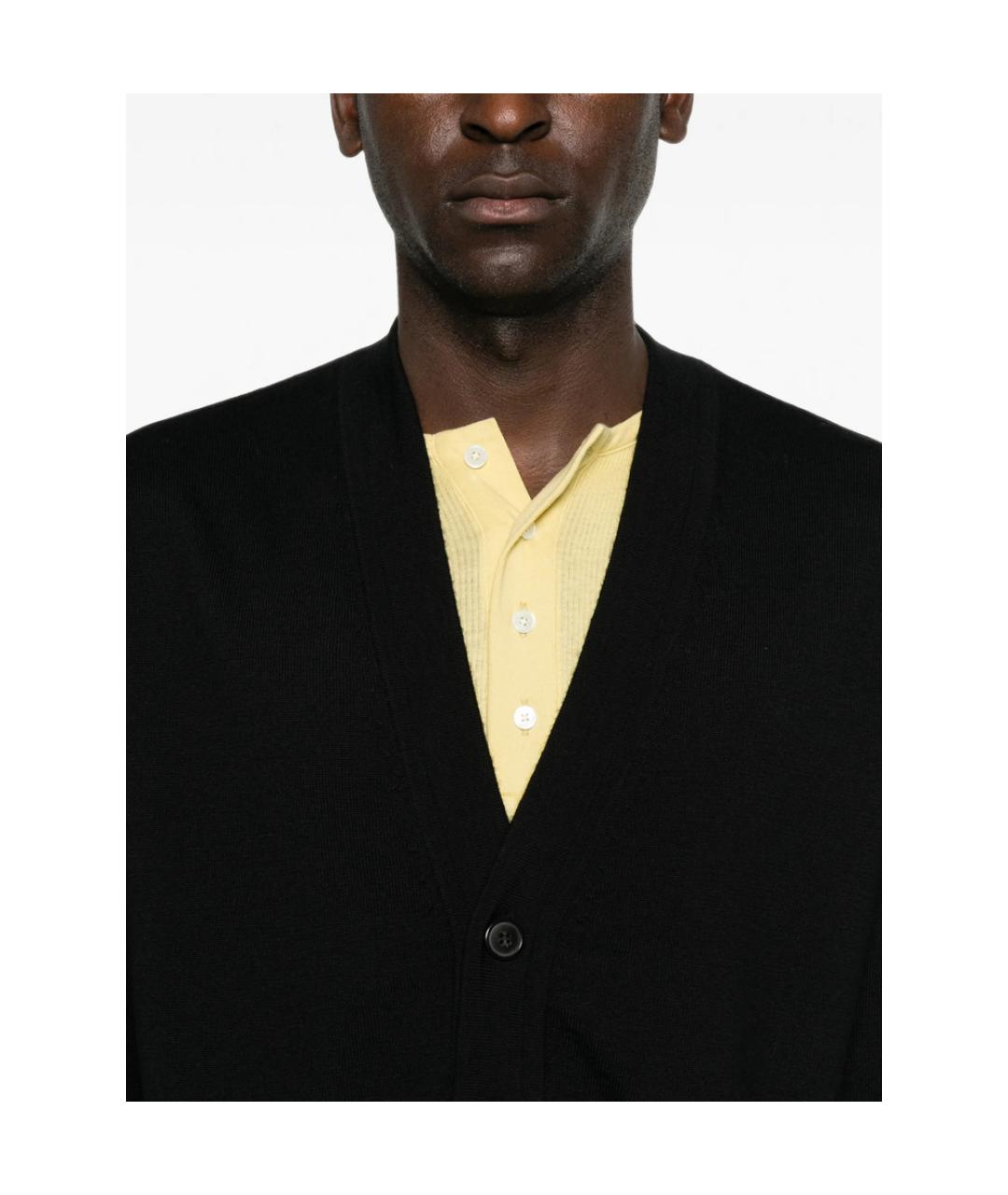 DRIES VAN NOTEN Черный шерстяной кардиган, фото 2