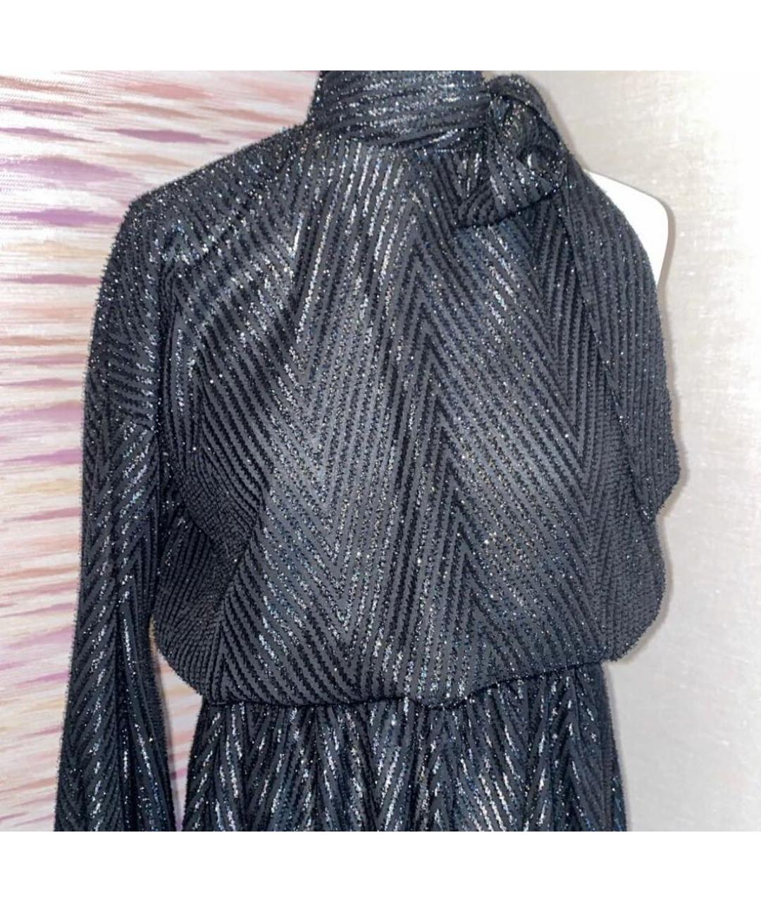PINKO Черное полиэстеровое вечернее платье, фото 4