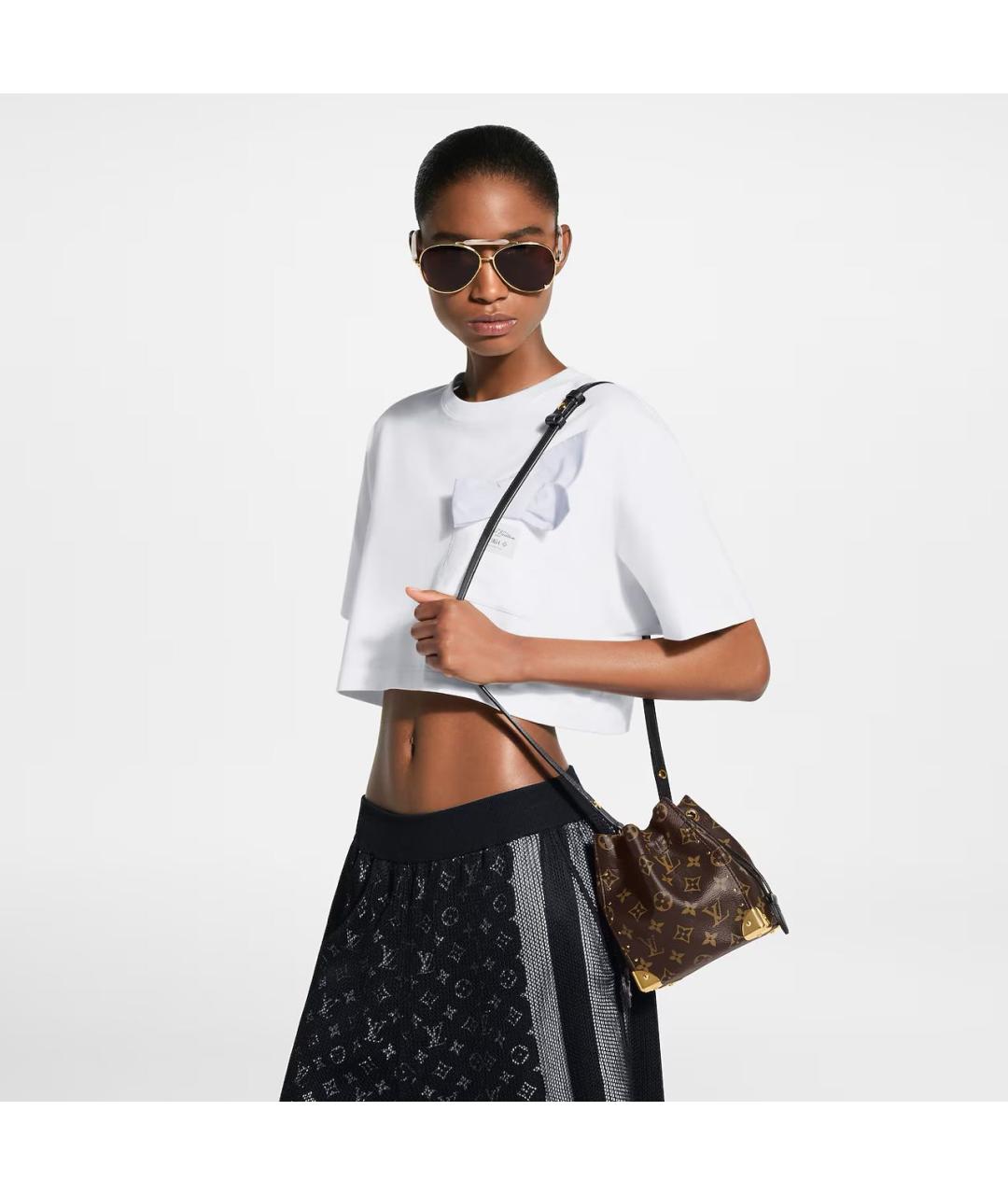 LOUIS VUITTON Коричневая сумка через плечо из канвы, фото 6