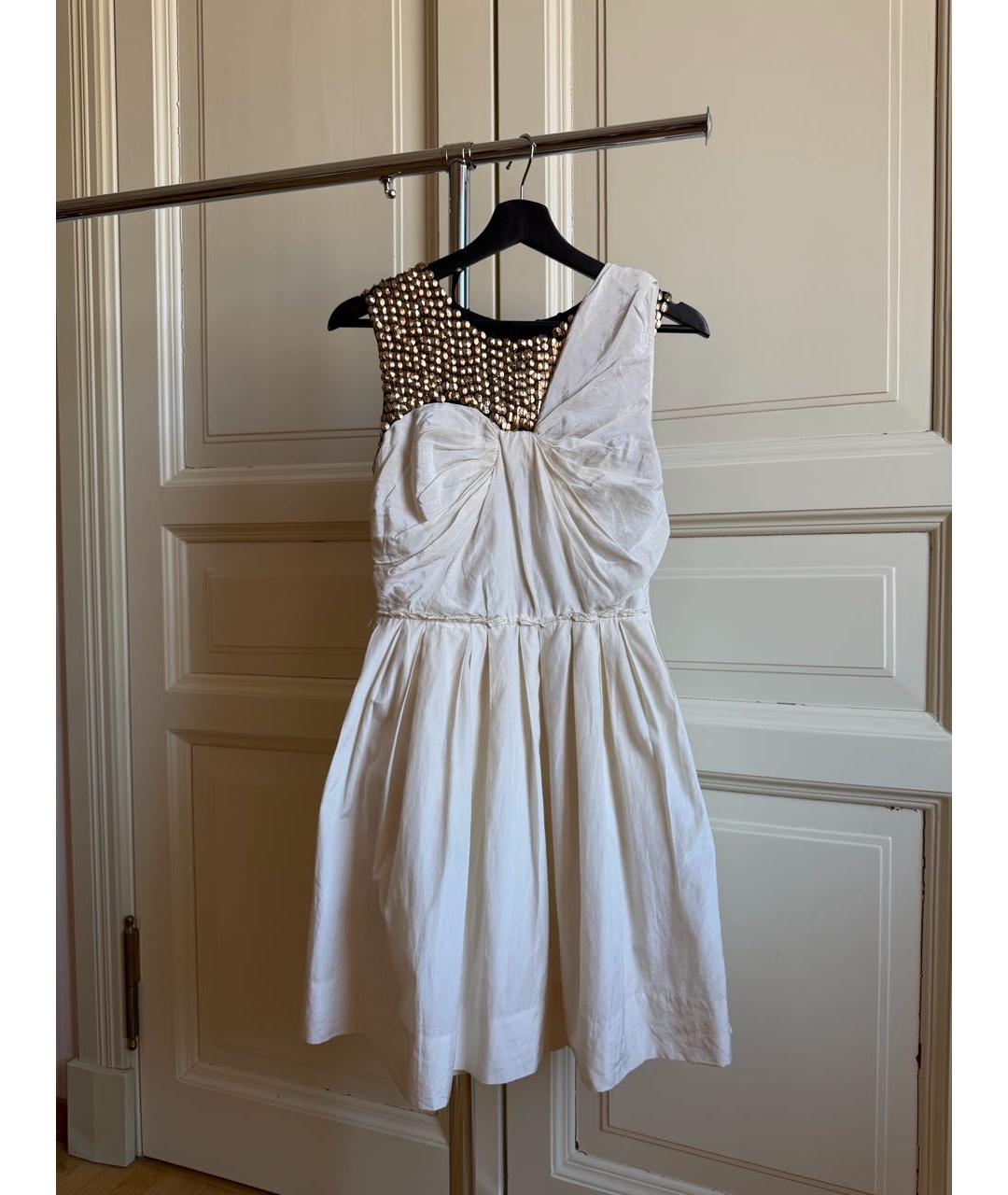 3.1 PHILLIP LIM Белое шелковое коктейльное платье, фото 5