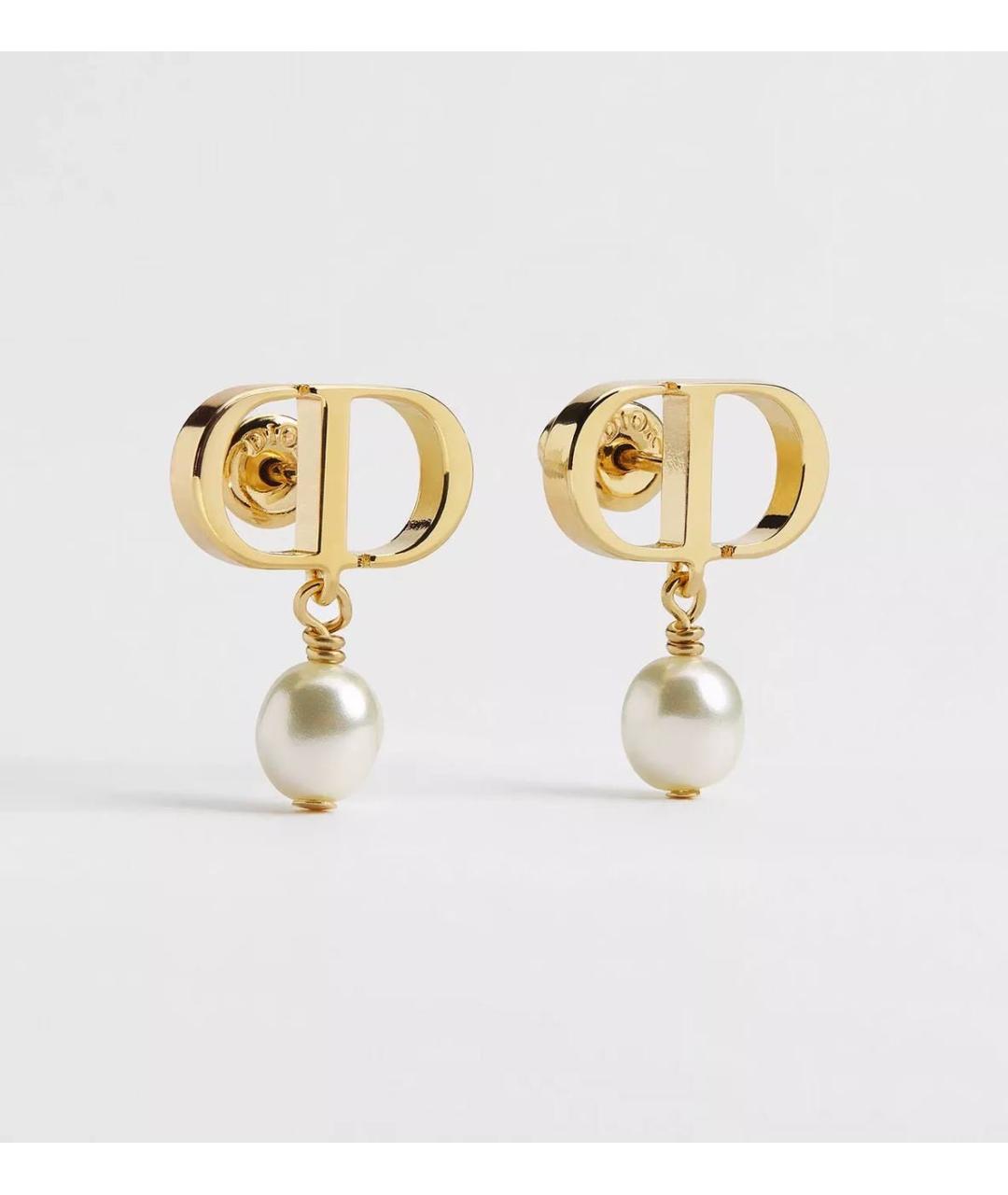 CHRISTIAN DIOR Золотые металлические серьги, фото 6