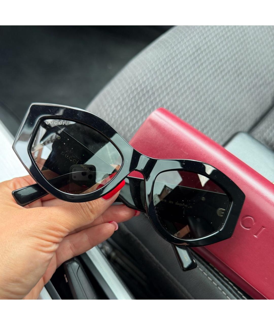 GUCCI Черные пластиковые солнцезащитные очки, фото 4