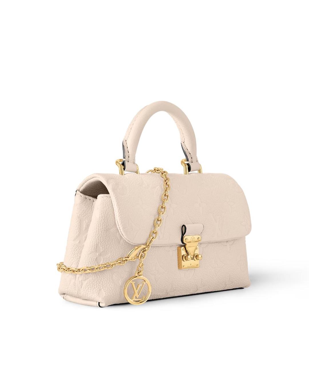LOUIS VUITTON Бежевая кожаная сумка с короткими ручками, фото 2