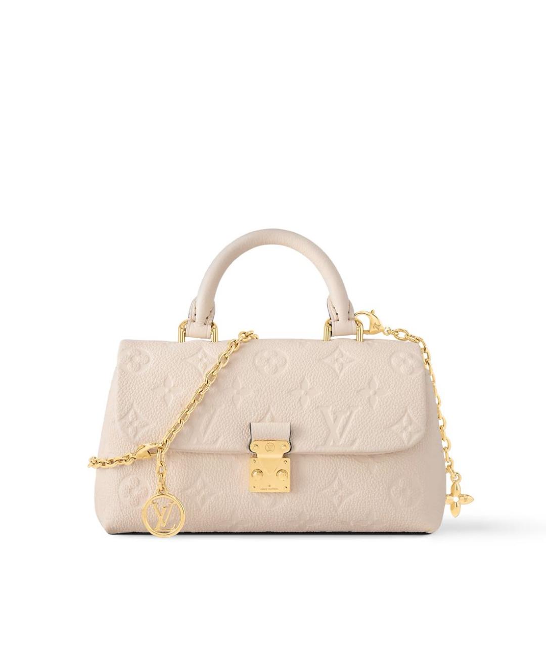 LOUIS VUITTON Бежевая кожаная сумка с короткими ручками, фото 1