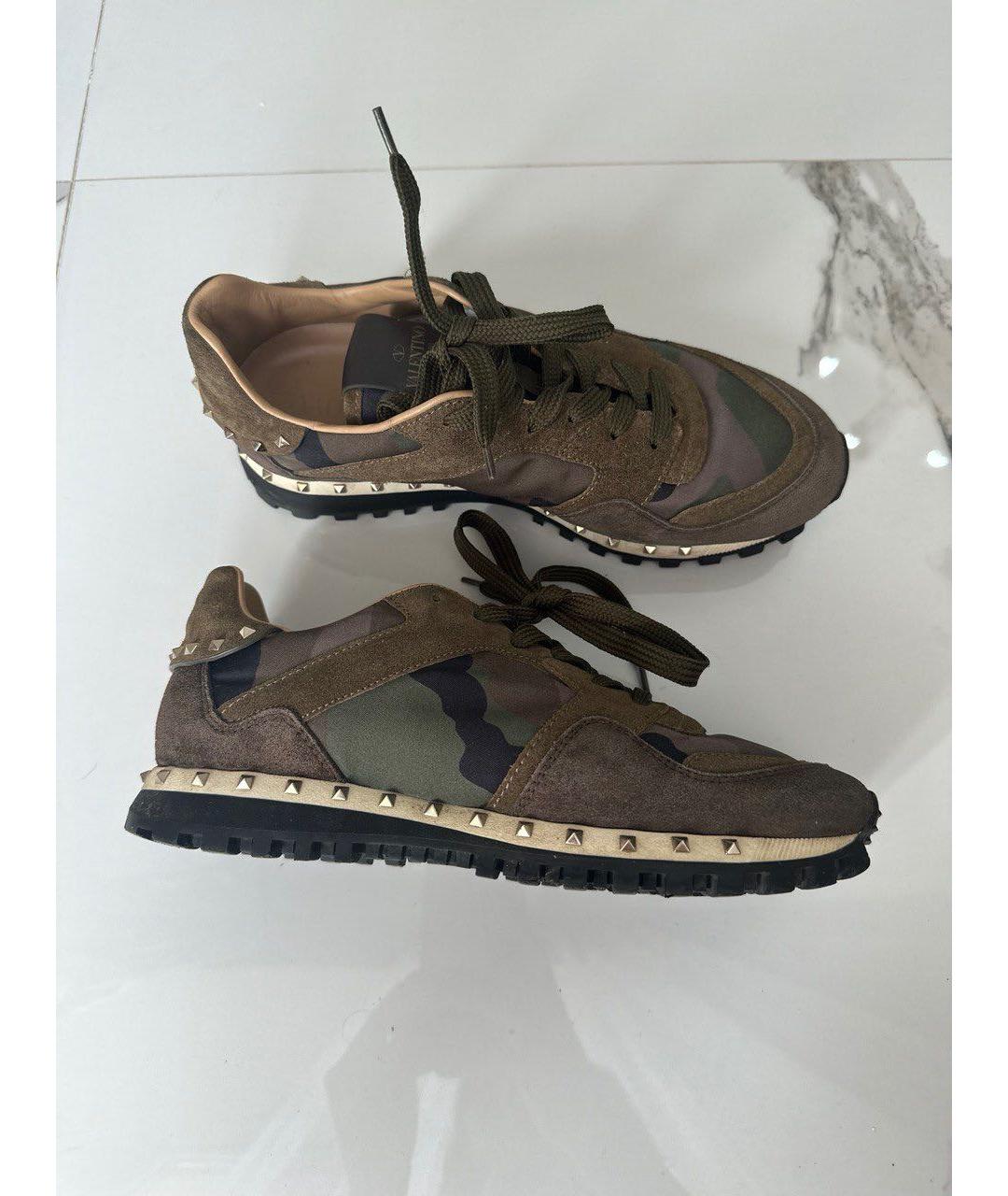 VALENTINO Хаки текстильные кроссовки, фото 9
