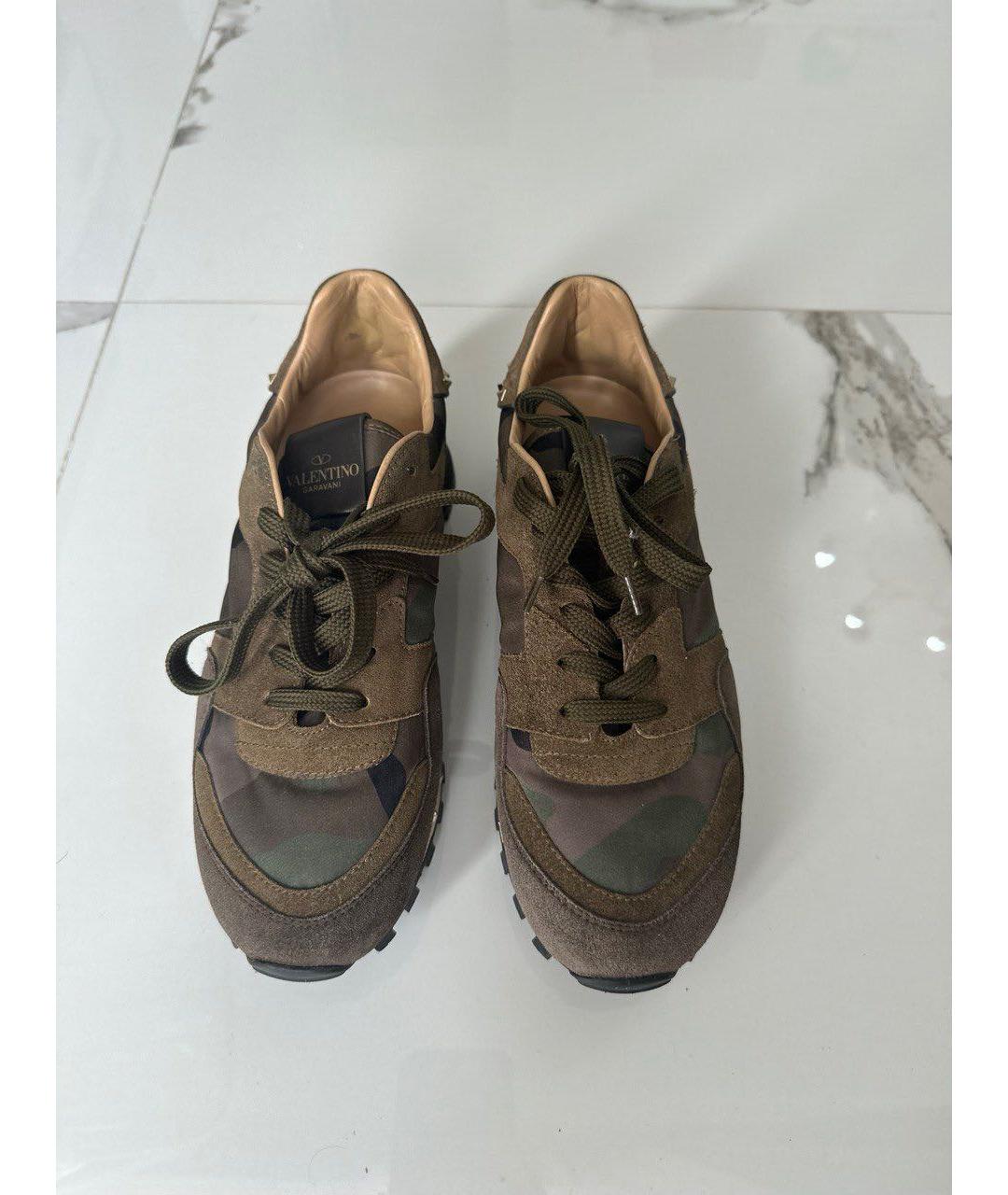 VALENTINO Хаки текстильные кроссовки, фото 2
