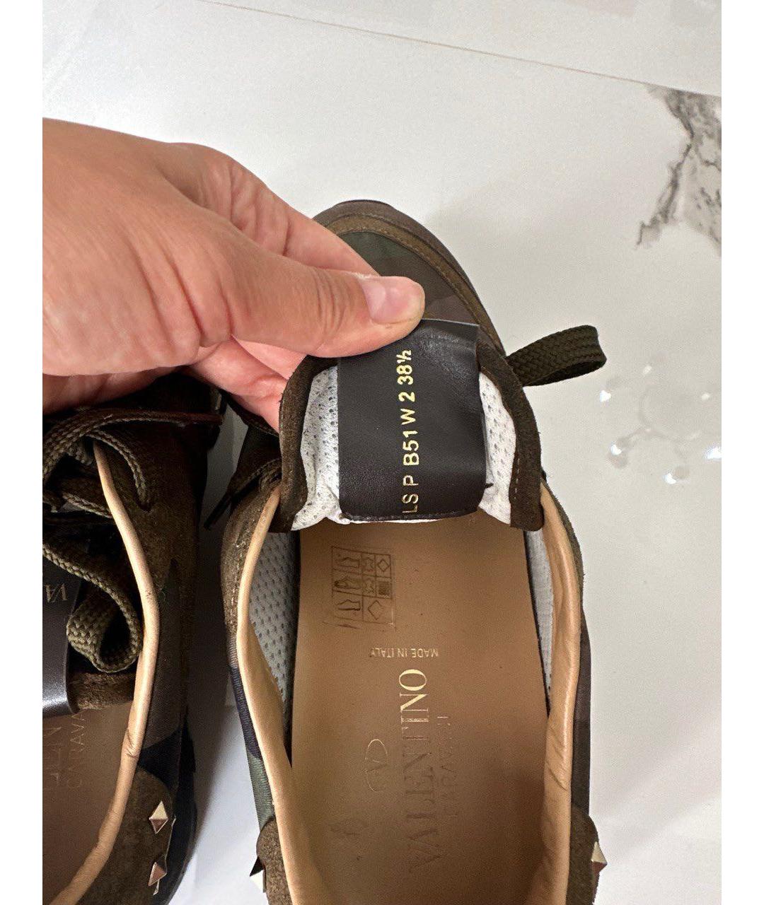 VALENTINO Хаки текстильные кроссовки, фото 5