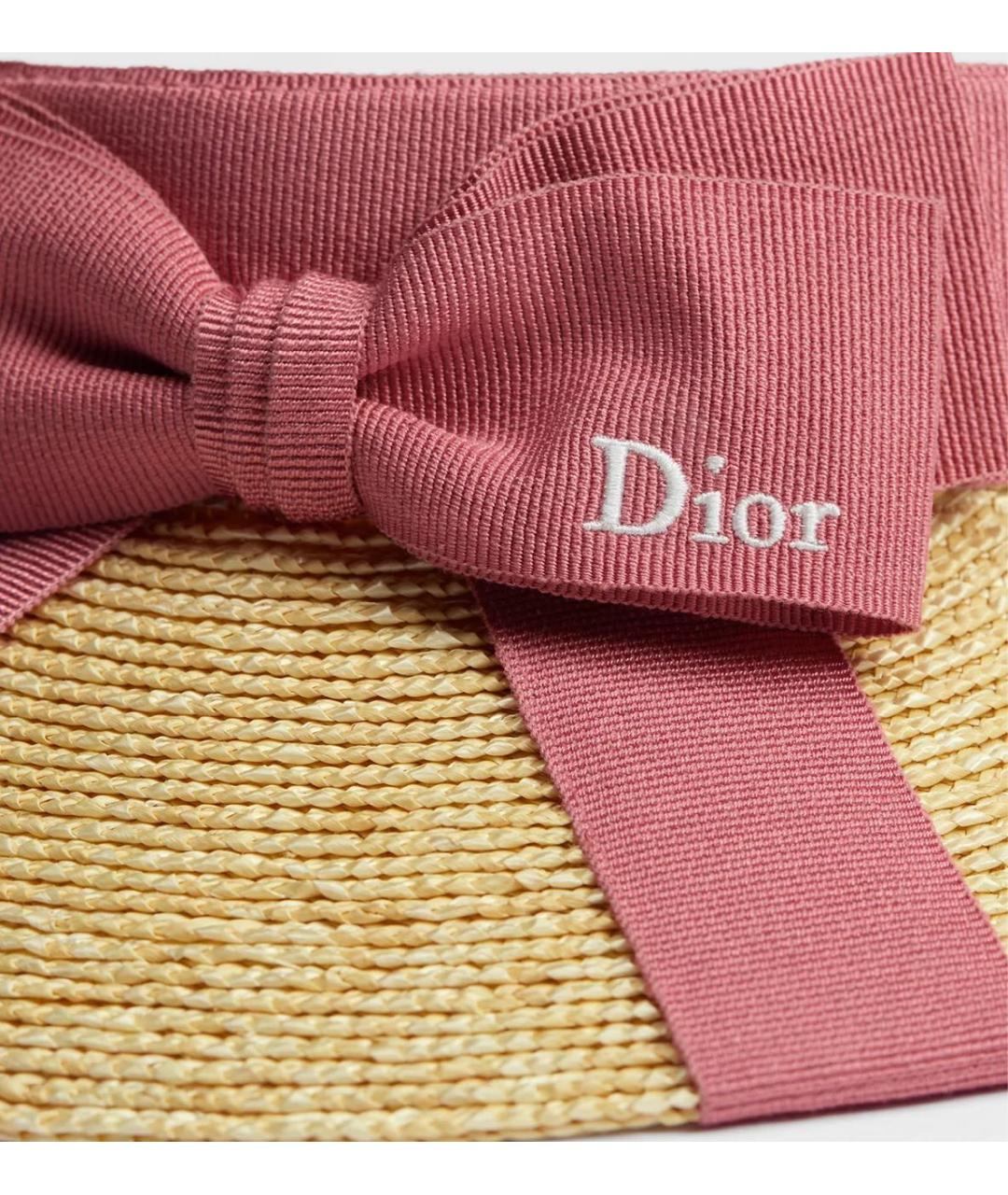 CHRISTIAN DIOR Бежевая соломенная кепка, фото 3