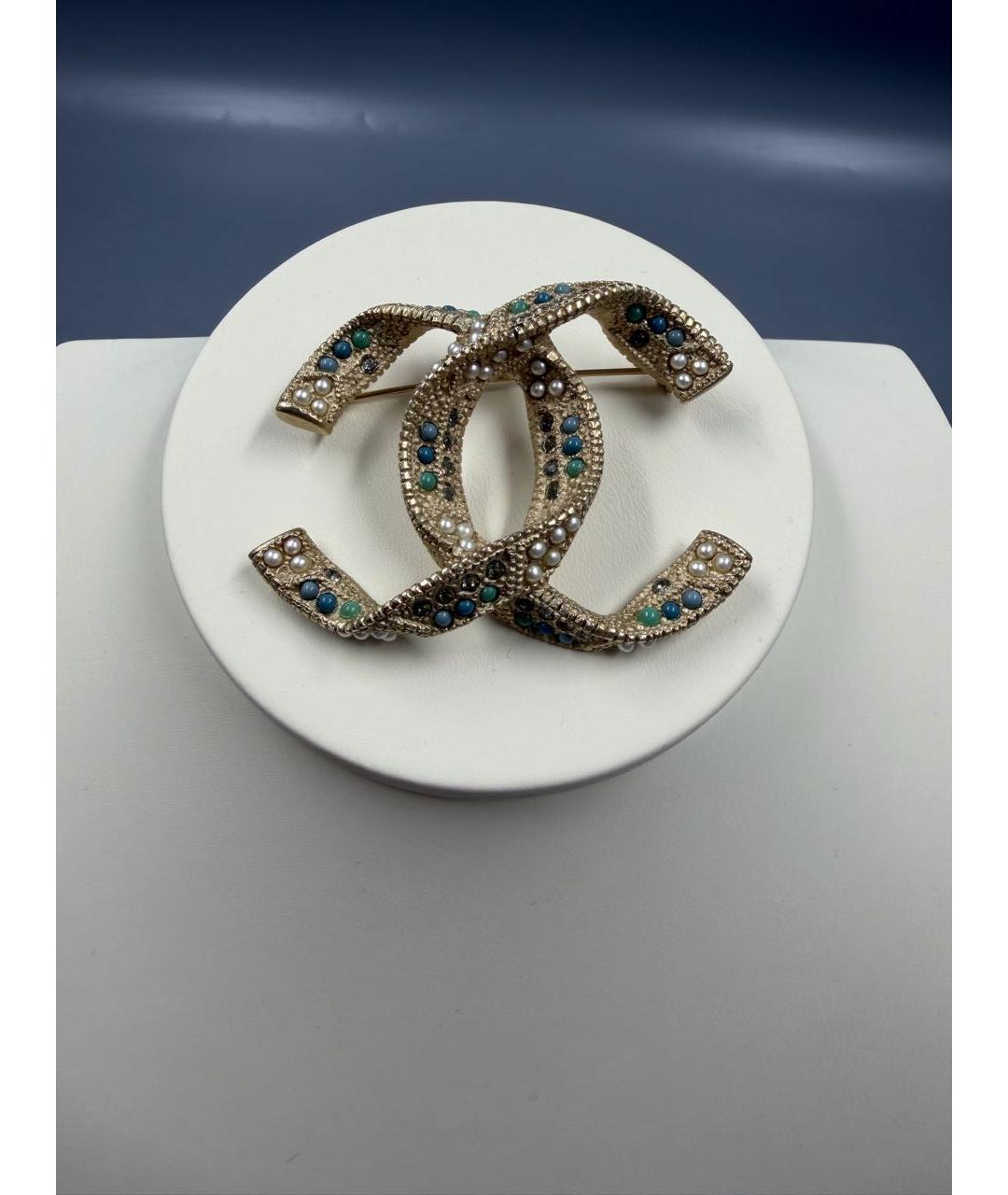 CHANEL Золотая металлическая булавка / брошь, фото 9