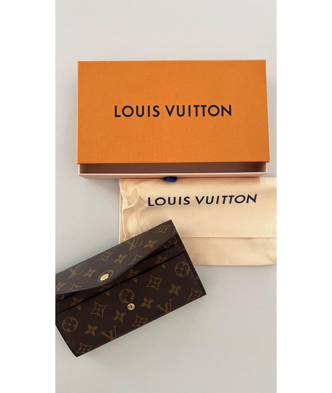 LOUIS VUITTON Коричневый кошелек, фото 5